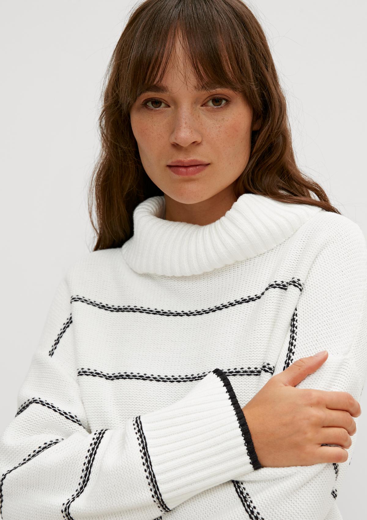 comma Polo neck jumper with stripes