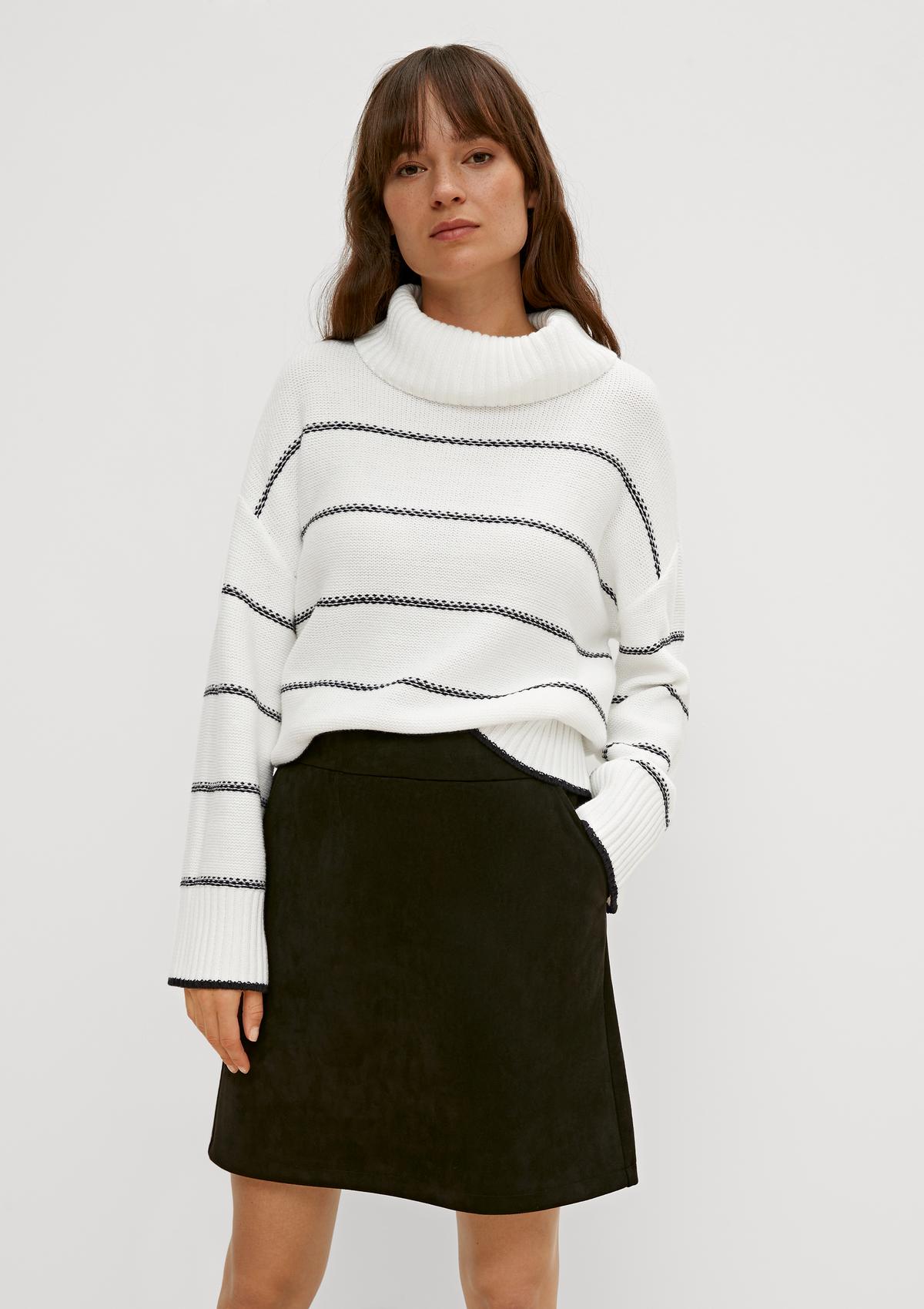 comma Polo neck jumper with stripes