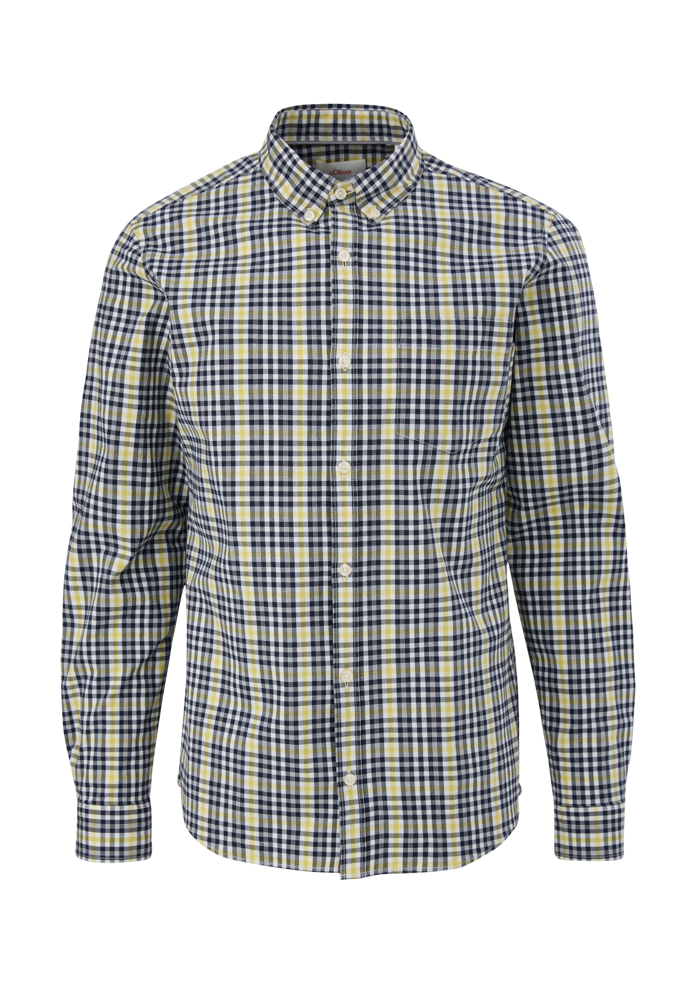 s.Oliver - Slim: Hemd mit Button-down-Kragen, Herren, blau