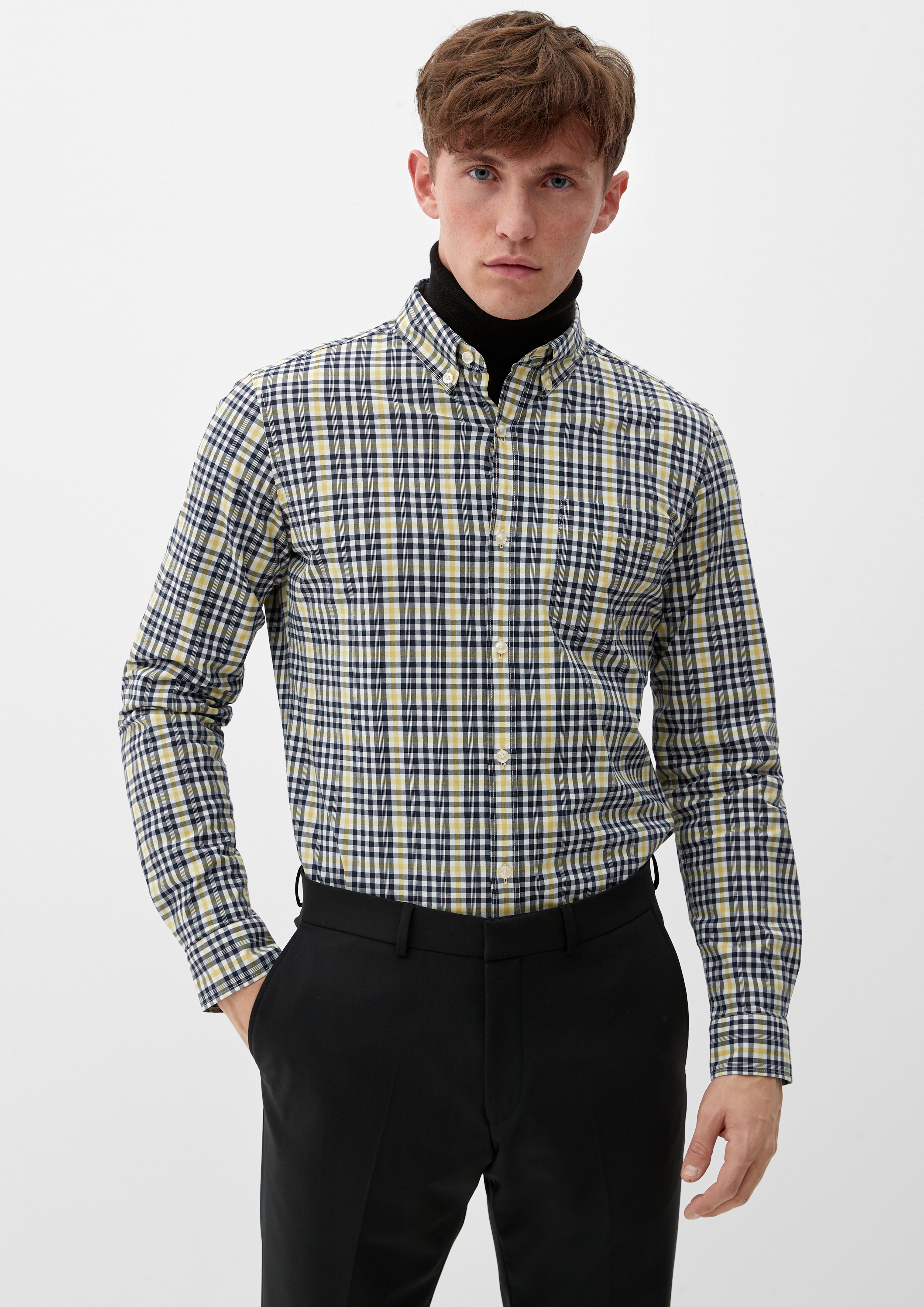 S.Oliver Slim: Hemd mit Button-down-Kragen