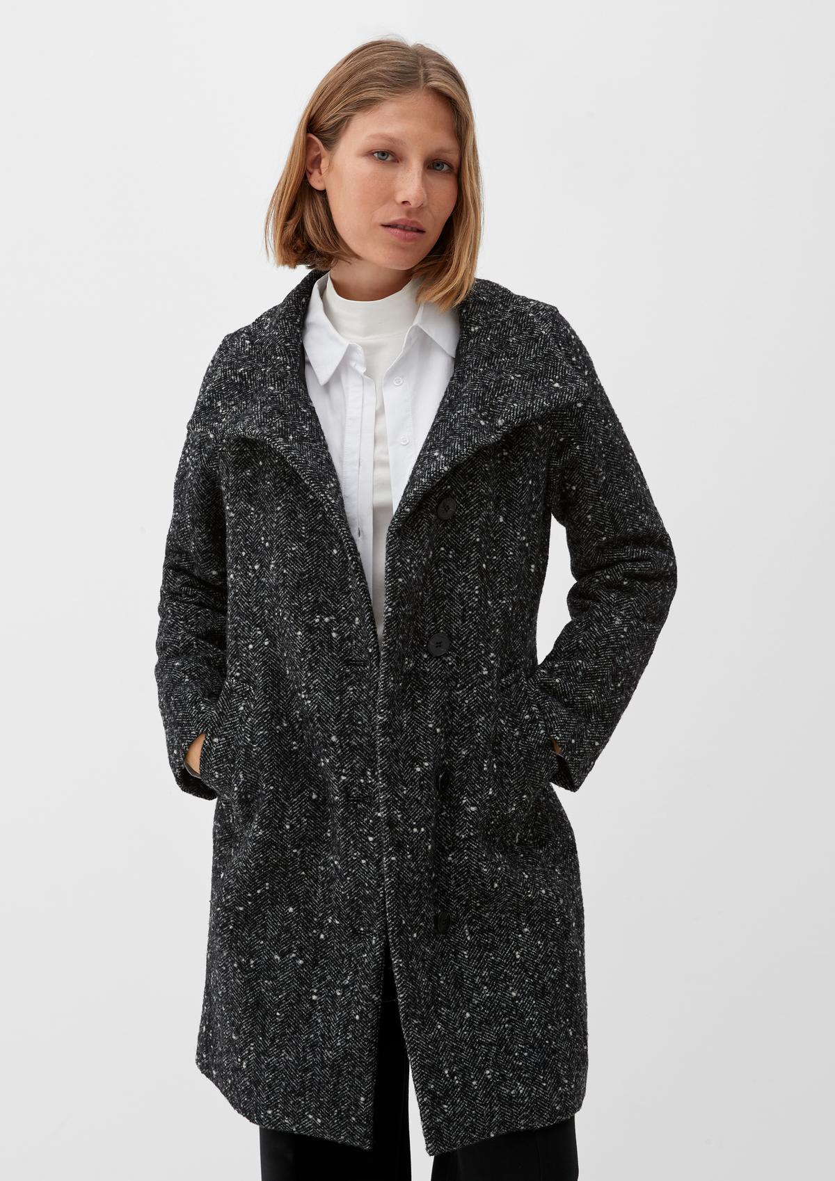 s.Oliver Herringbone coat in a wool blend