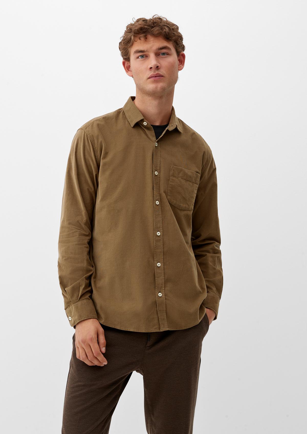 s.Oliver Regular: corduroy shirt with a breast pocket