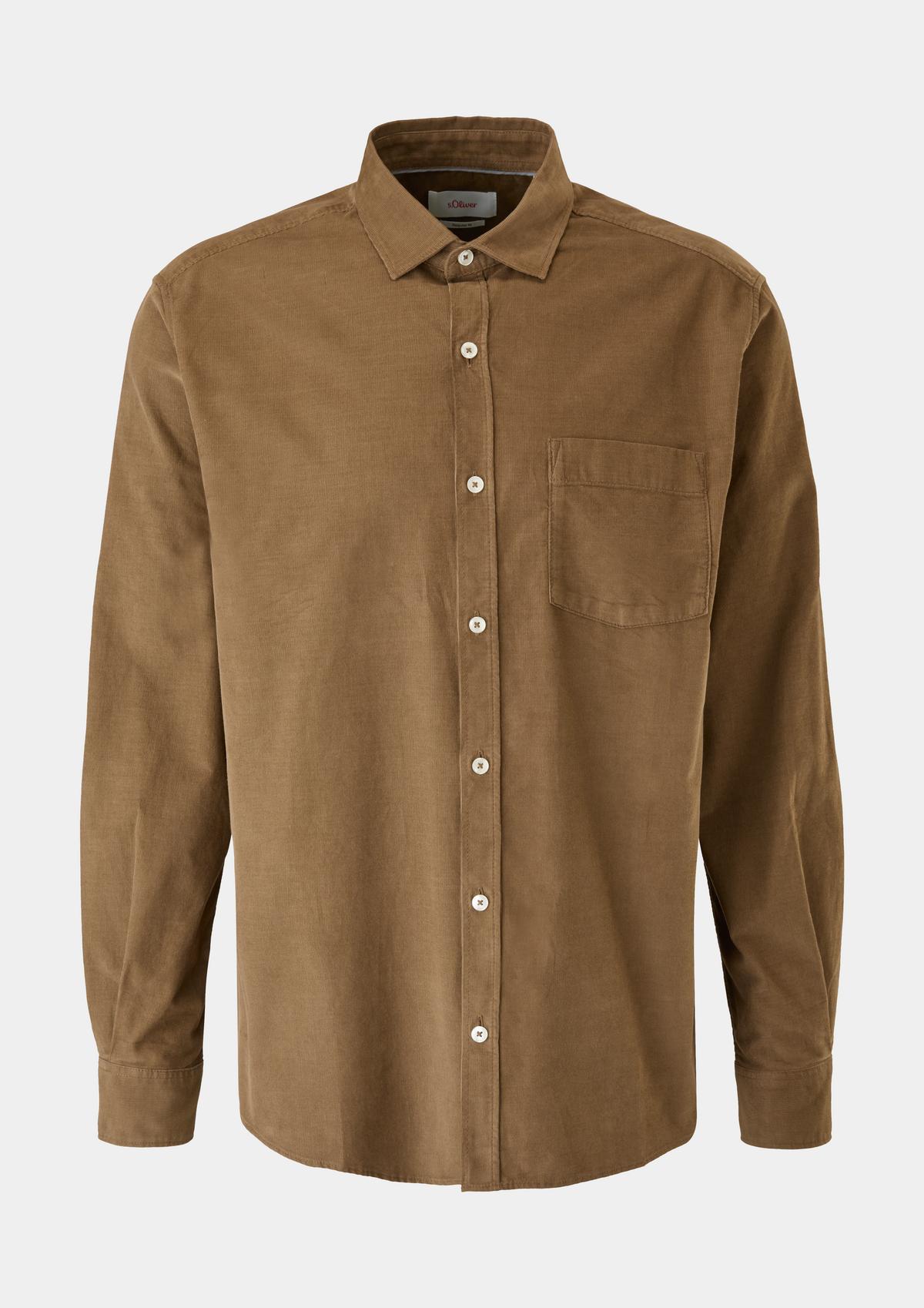 s.Oliver Regular: corduroy shirt with a breast pocket