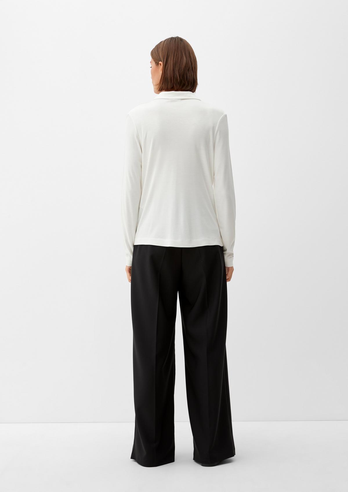 s.Oliver Viscose top with a turn-down collar