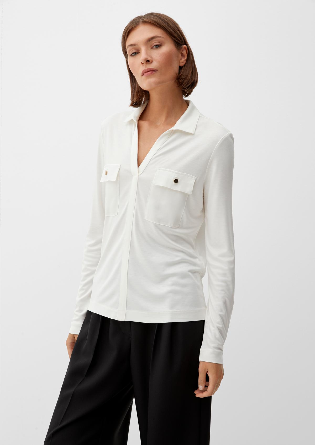 s.Oliver Viscose top with a turn-down collar