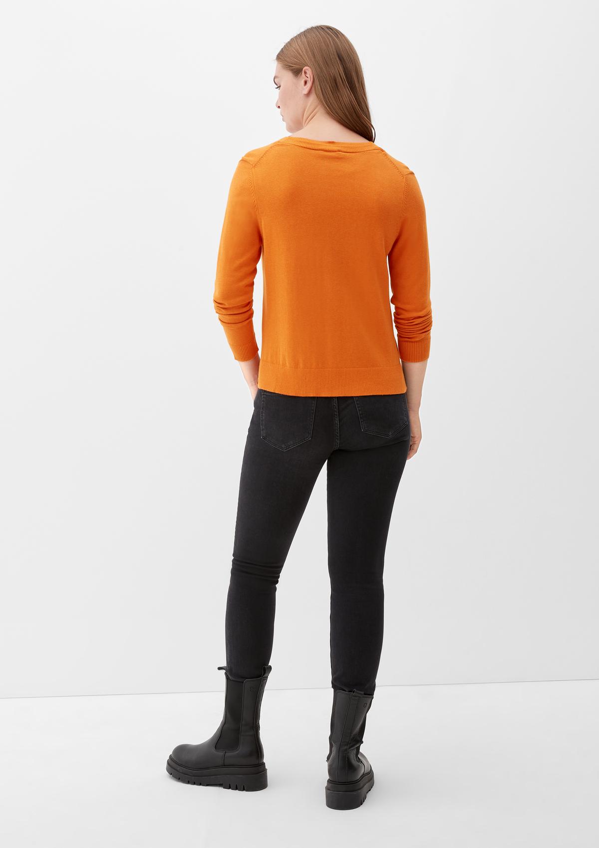 s.Oliver Cotton blend jumper with a V-neckline