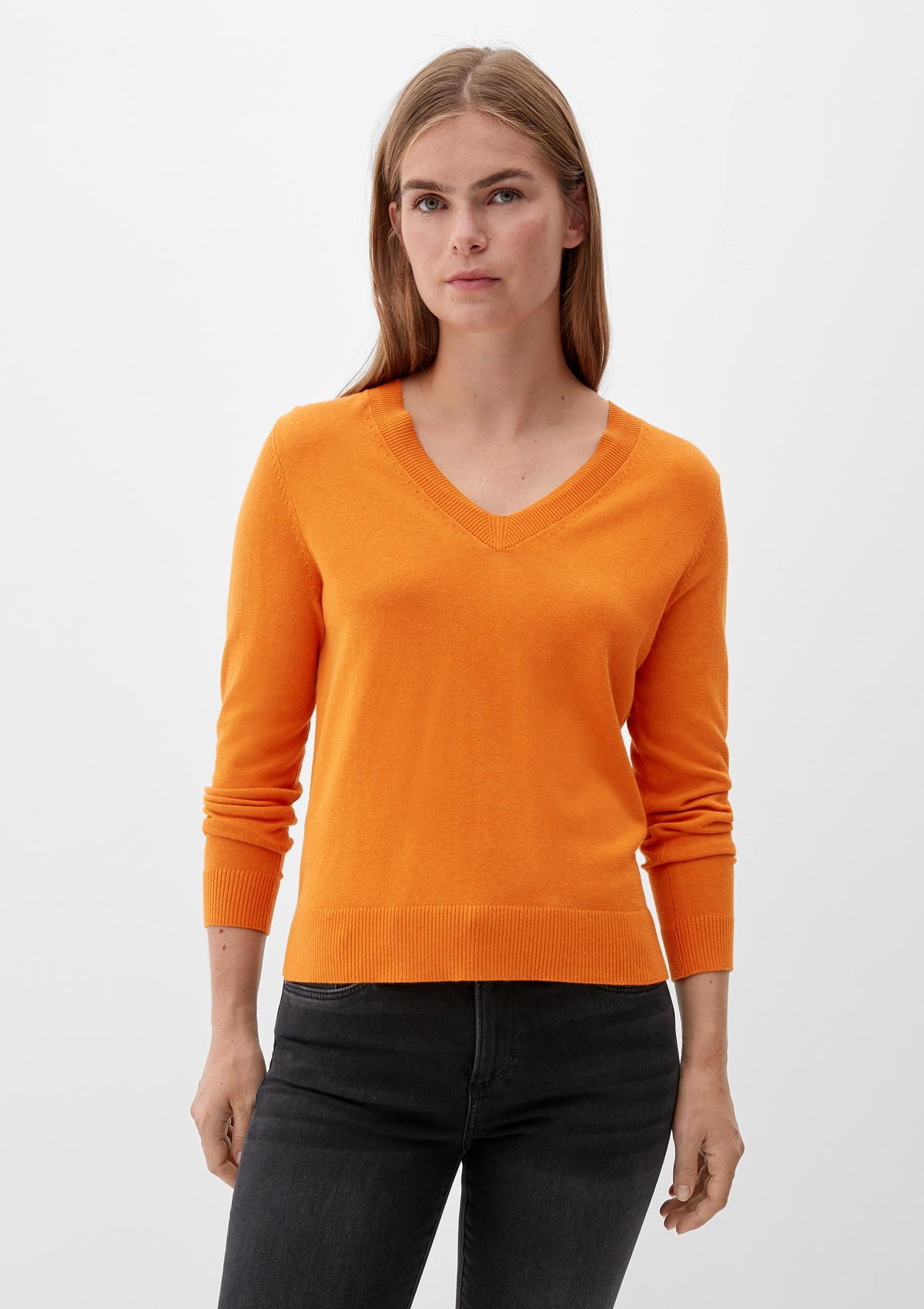 Pullover aus Baumwollmix - orange