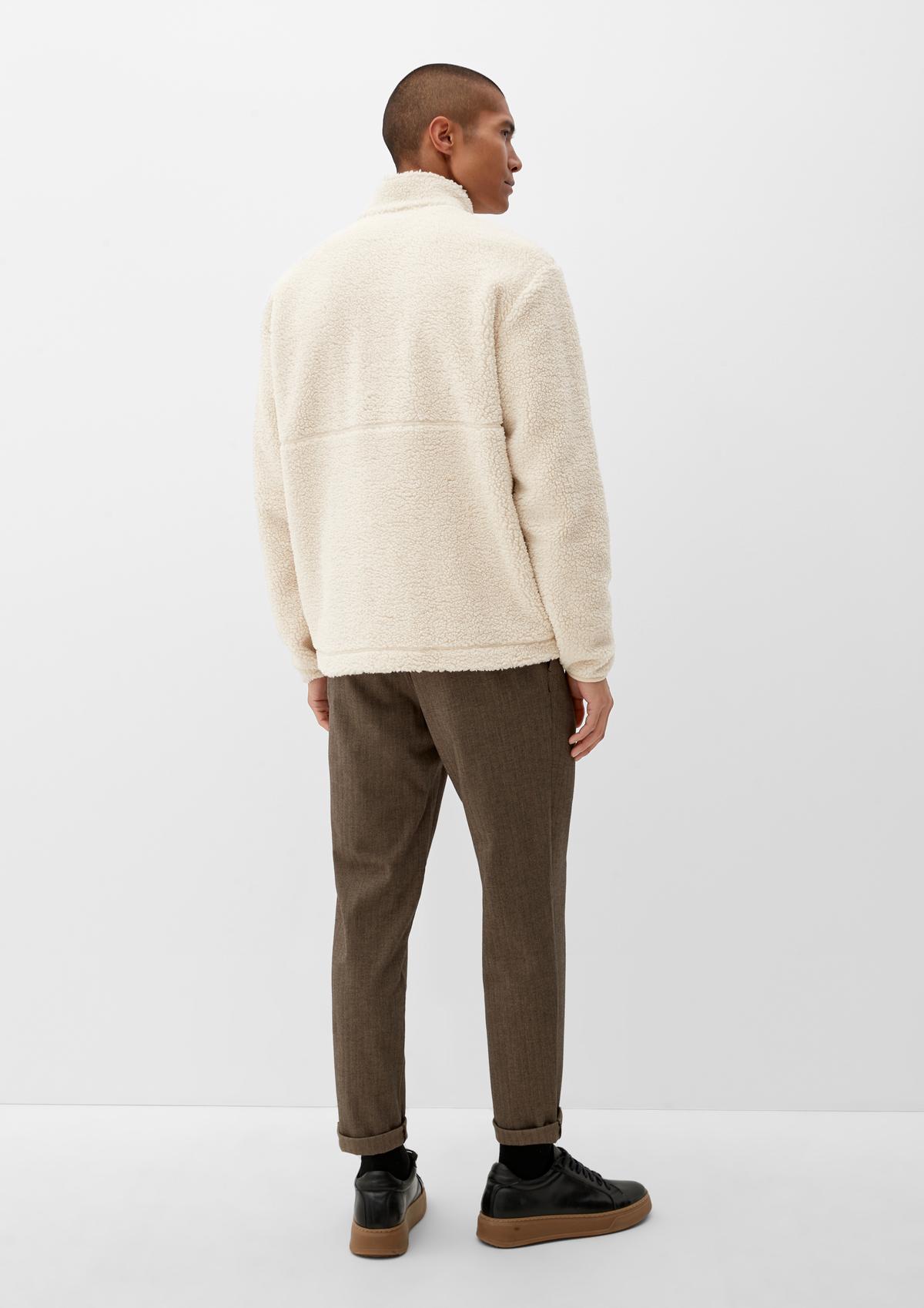 s.Oliver Zip neck jumper made of teddy plush
