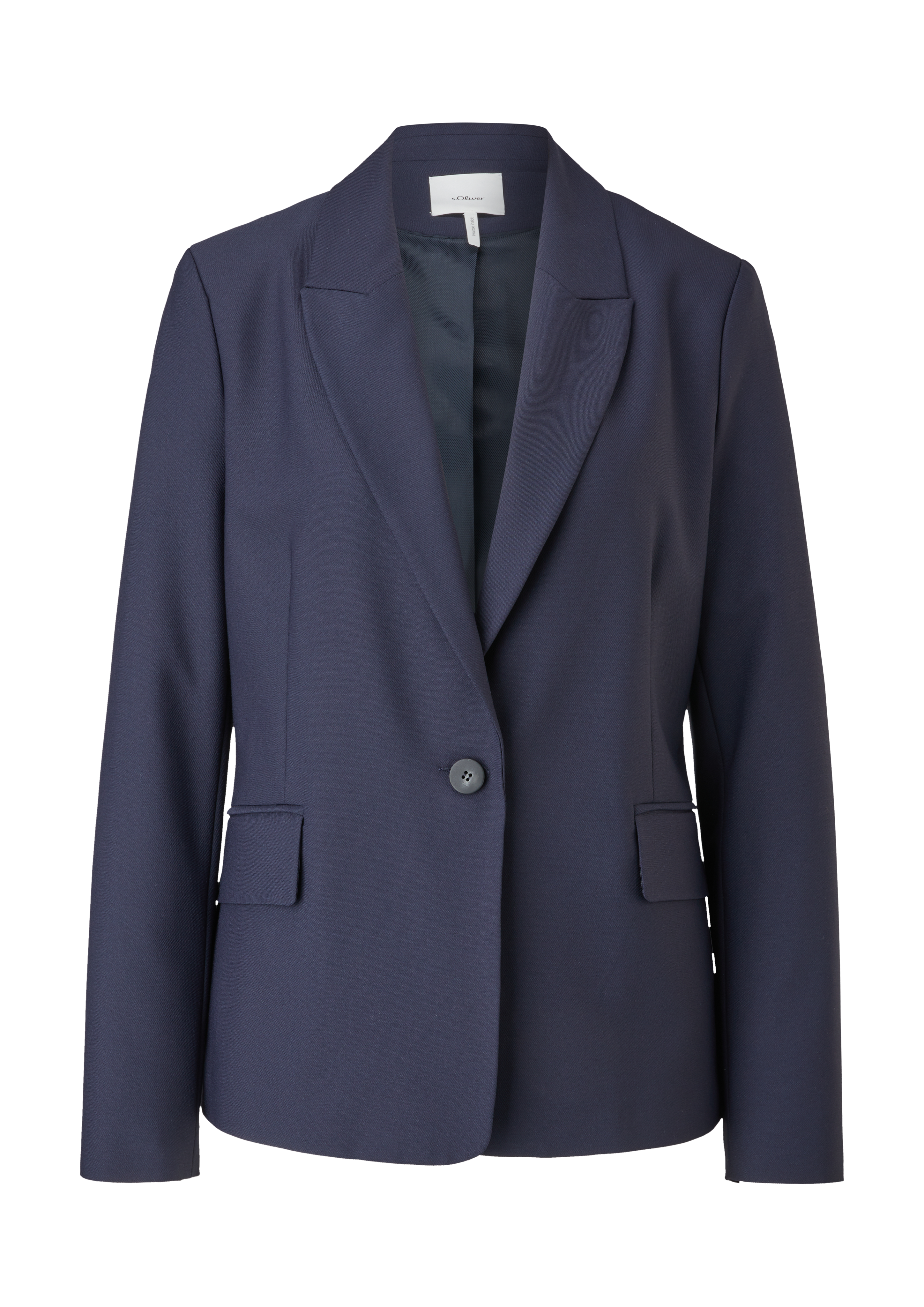 s.Oliver - Blazer aus Viskosecrêpe, Damen, blau