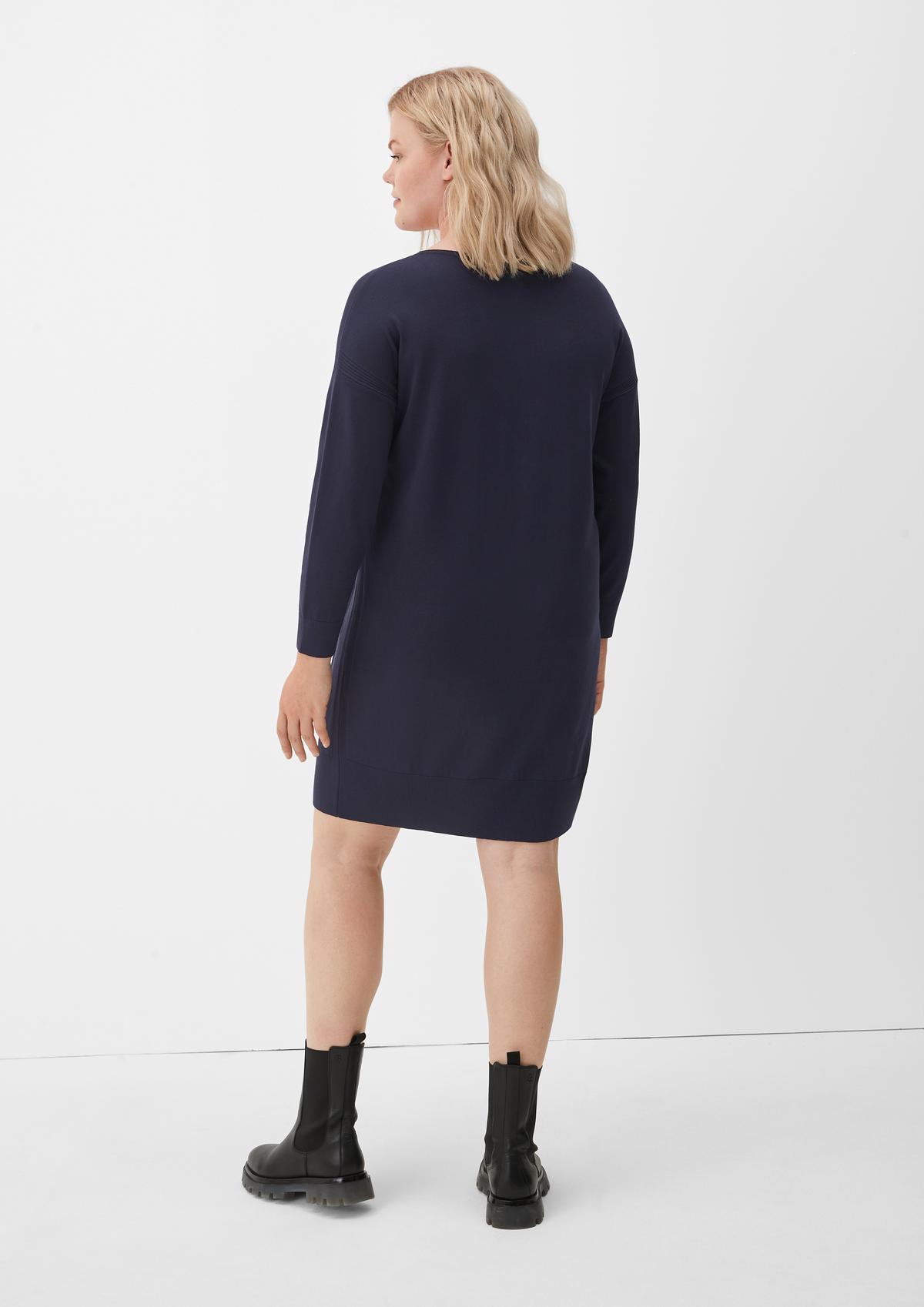navy details dress textured - Knitted with