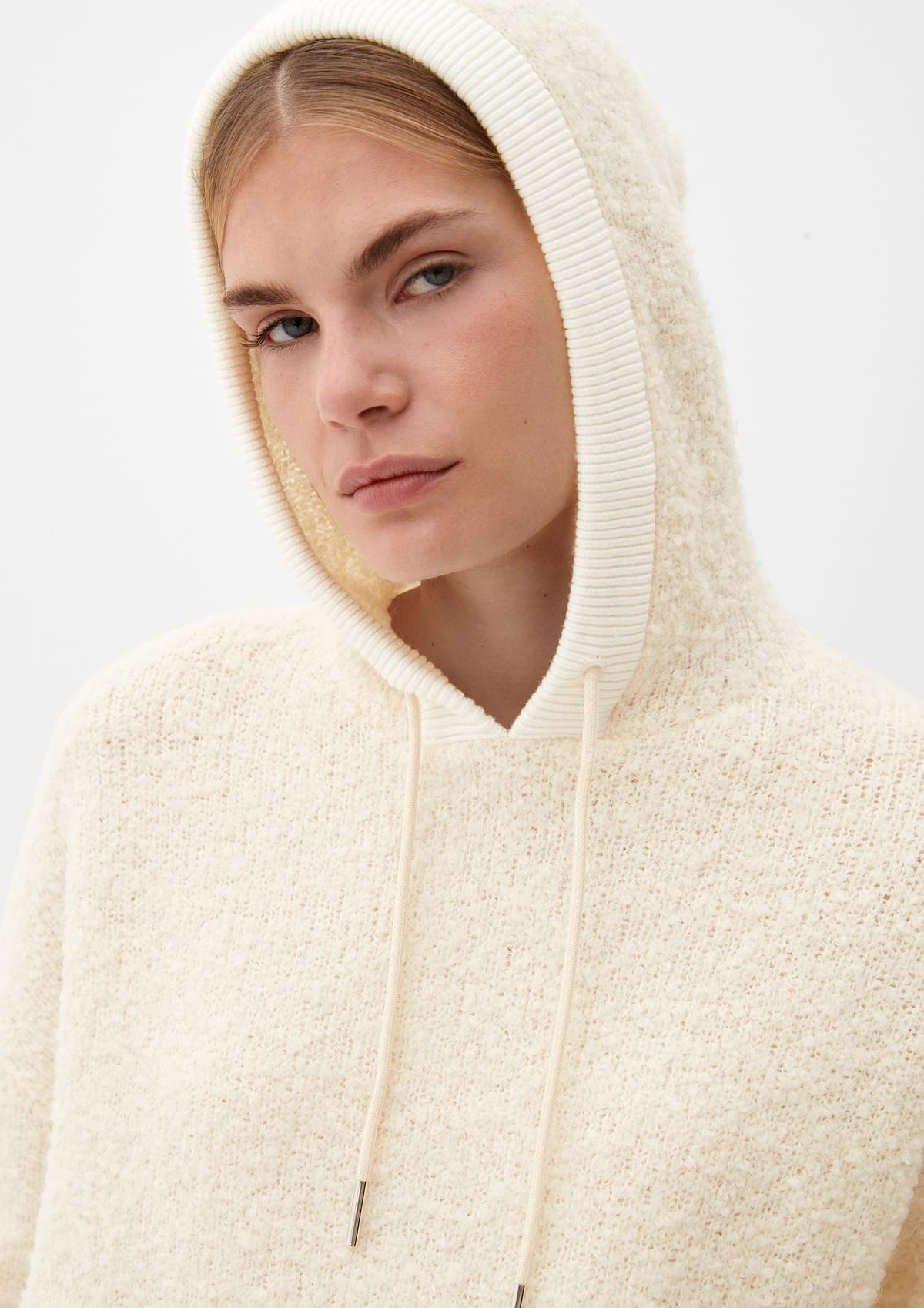 Teddy hoodie with alpaca - beige