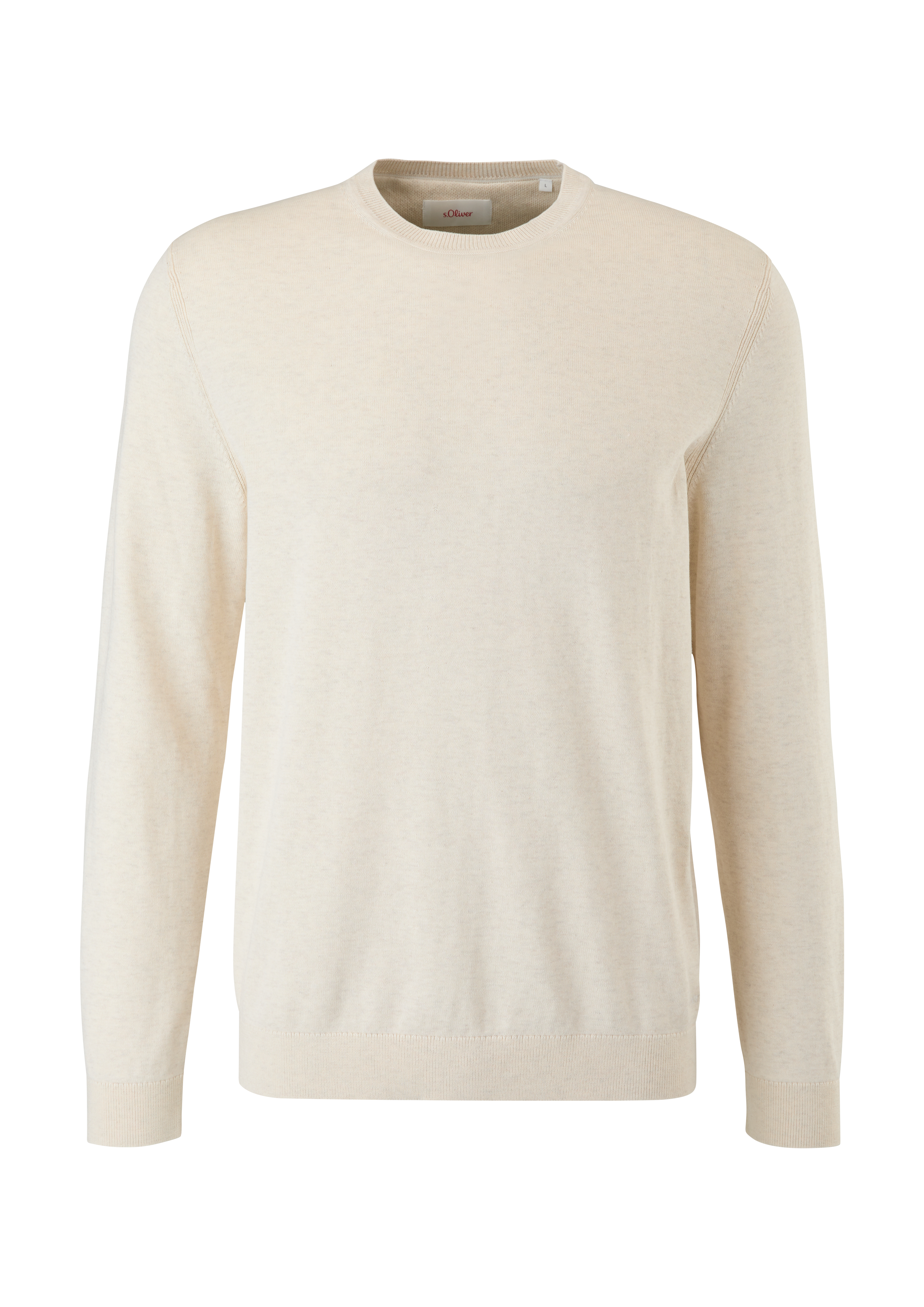 s.Oliver - Feinstrickpulli aus Baumwolle, Herren, creme