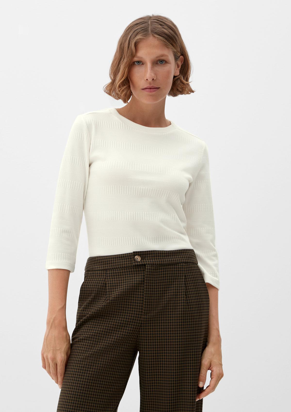 s.Oliver Textured top made of stretch viscose