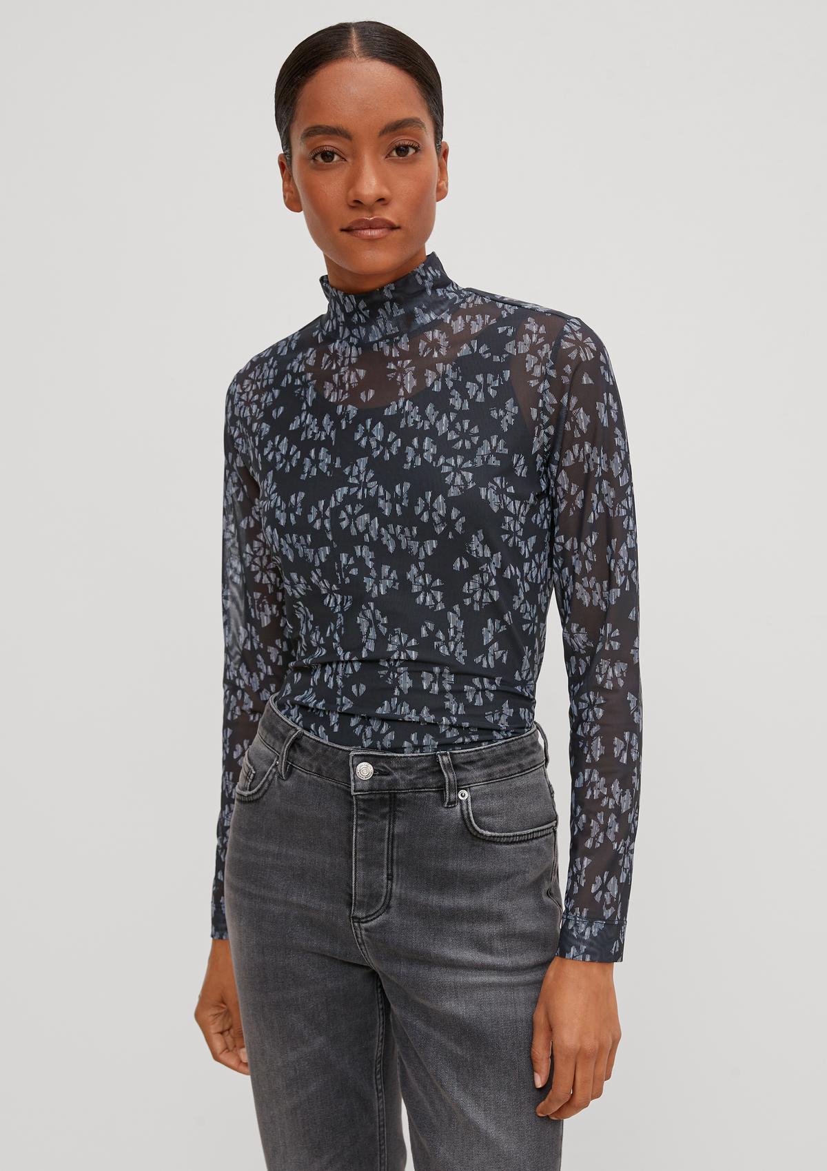 Mesh top with an all-over print - teal | Comma
