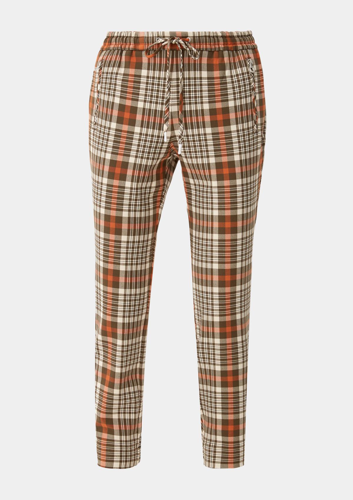 s.Oliver Tracksuit bottoms with a check pattern