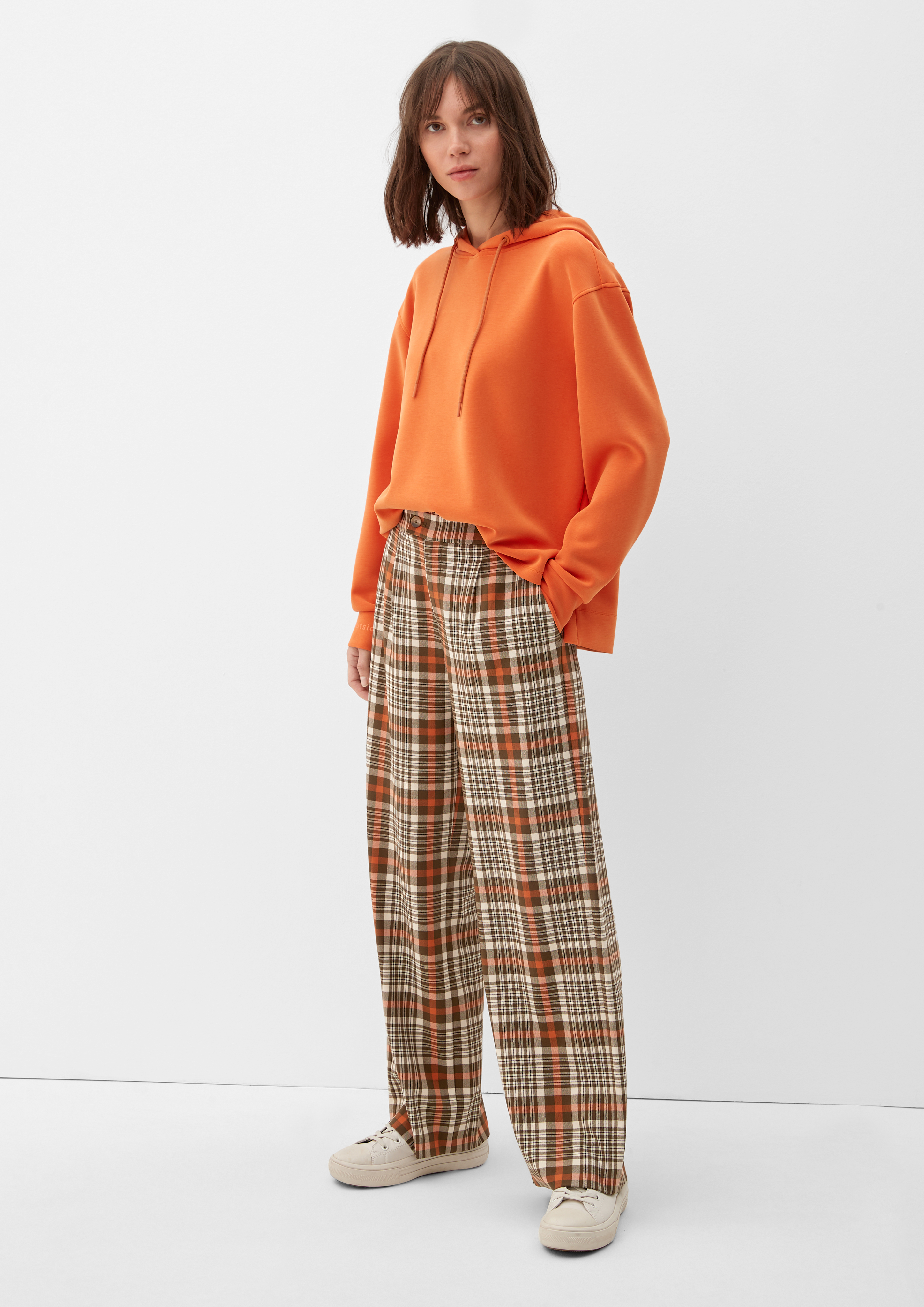 H&M+ Twill Pajama Pants - Red/plaid - Ladies