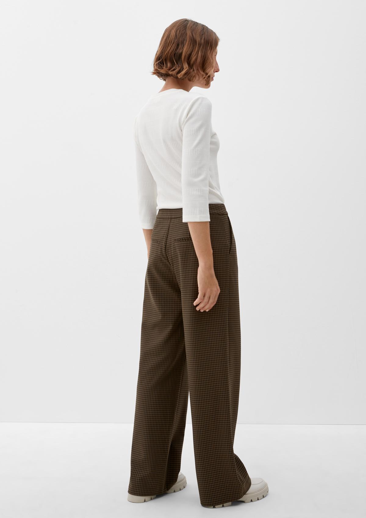 s.Oliver Regular fit: wide leg check trousers