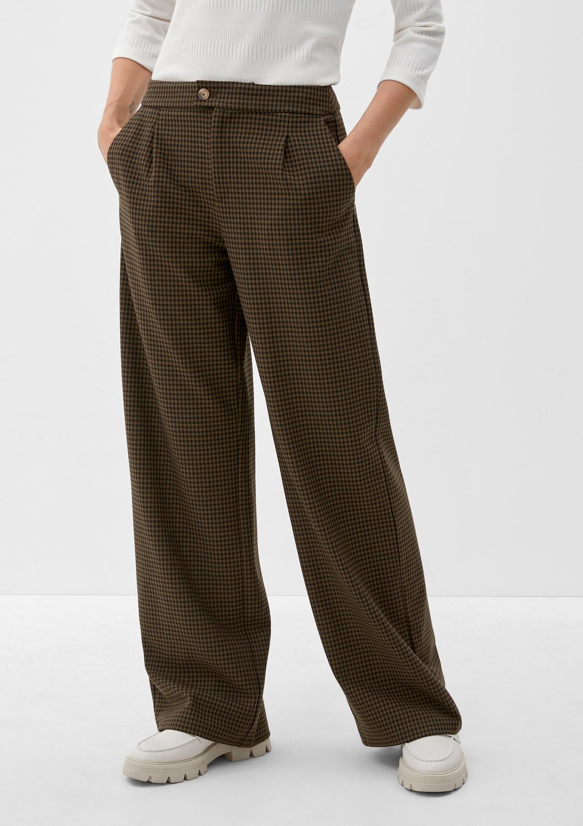 s.Oliver Regular: kostkované kalhoty se širokými nohavicemi