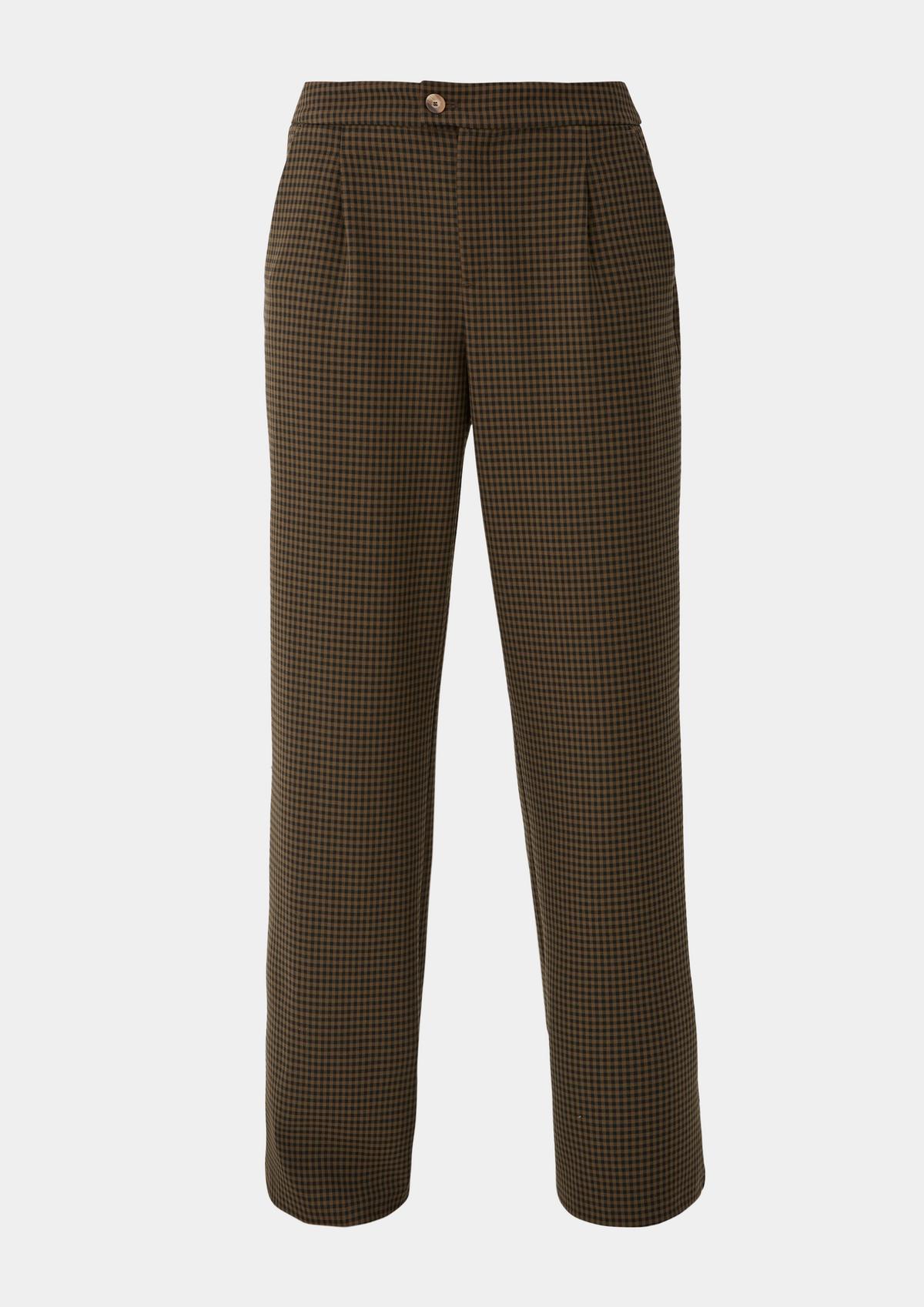 s.Oliver Regular: kostkované kalhoty se širokými nohavicemi