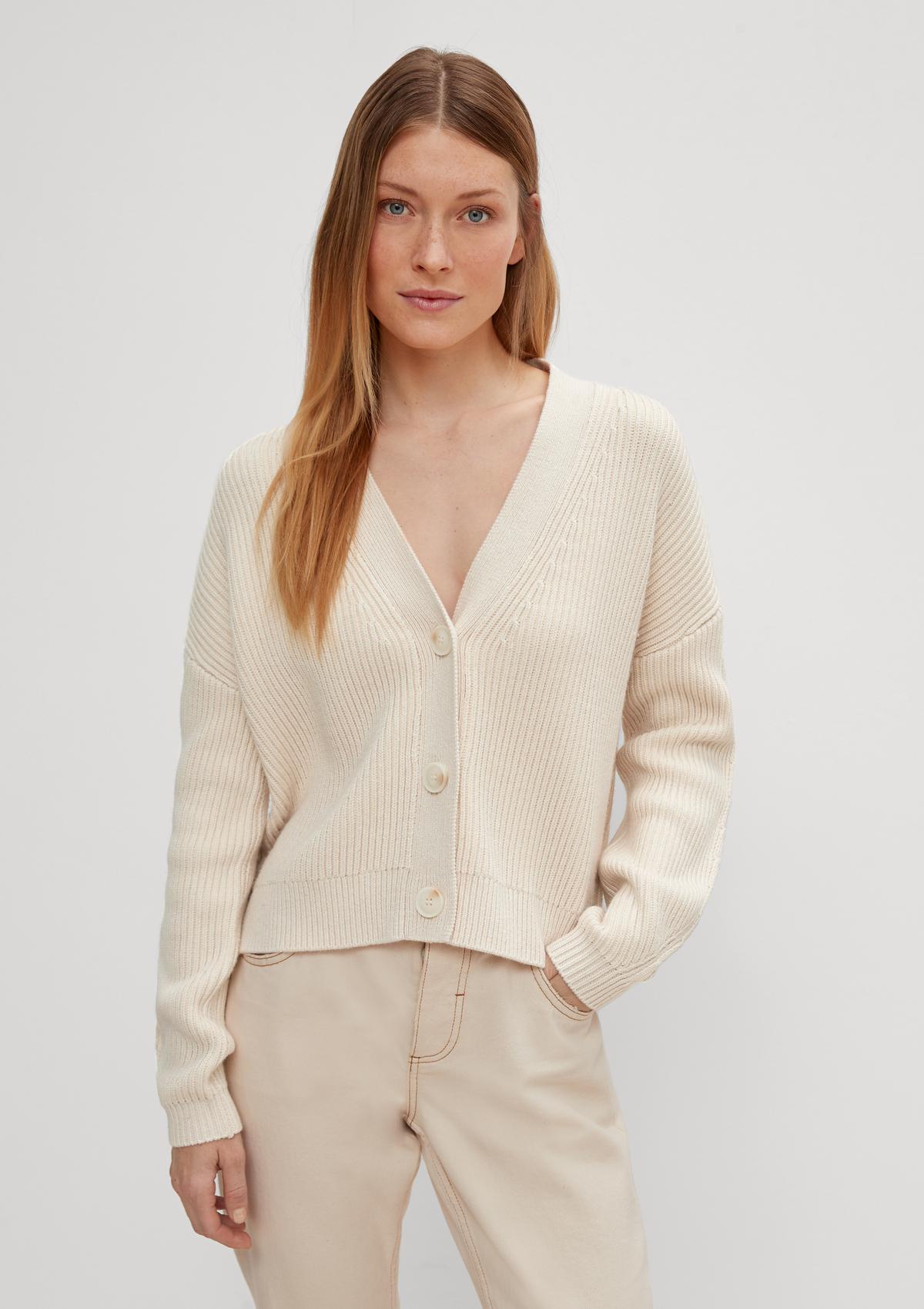 Cardigan with a cable knit pattern - light beige | Comma