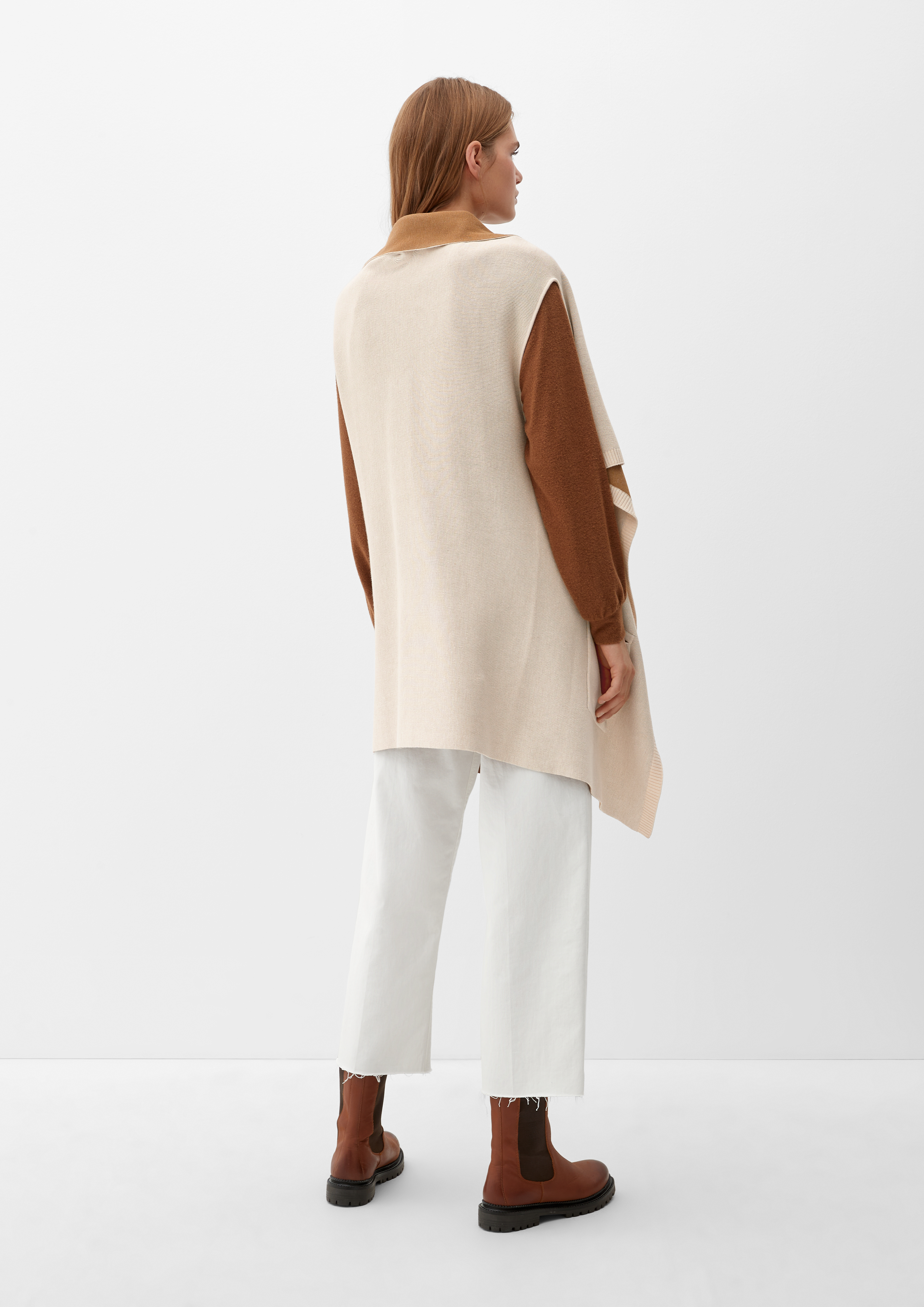 S.Oliver Poncho Aus Viskosemix - Weicher Übergangsponcho Für Damen