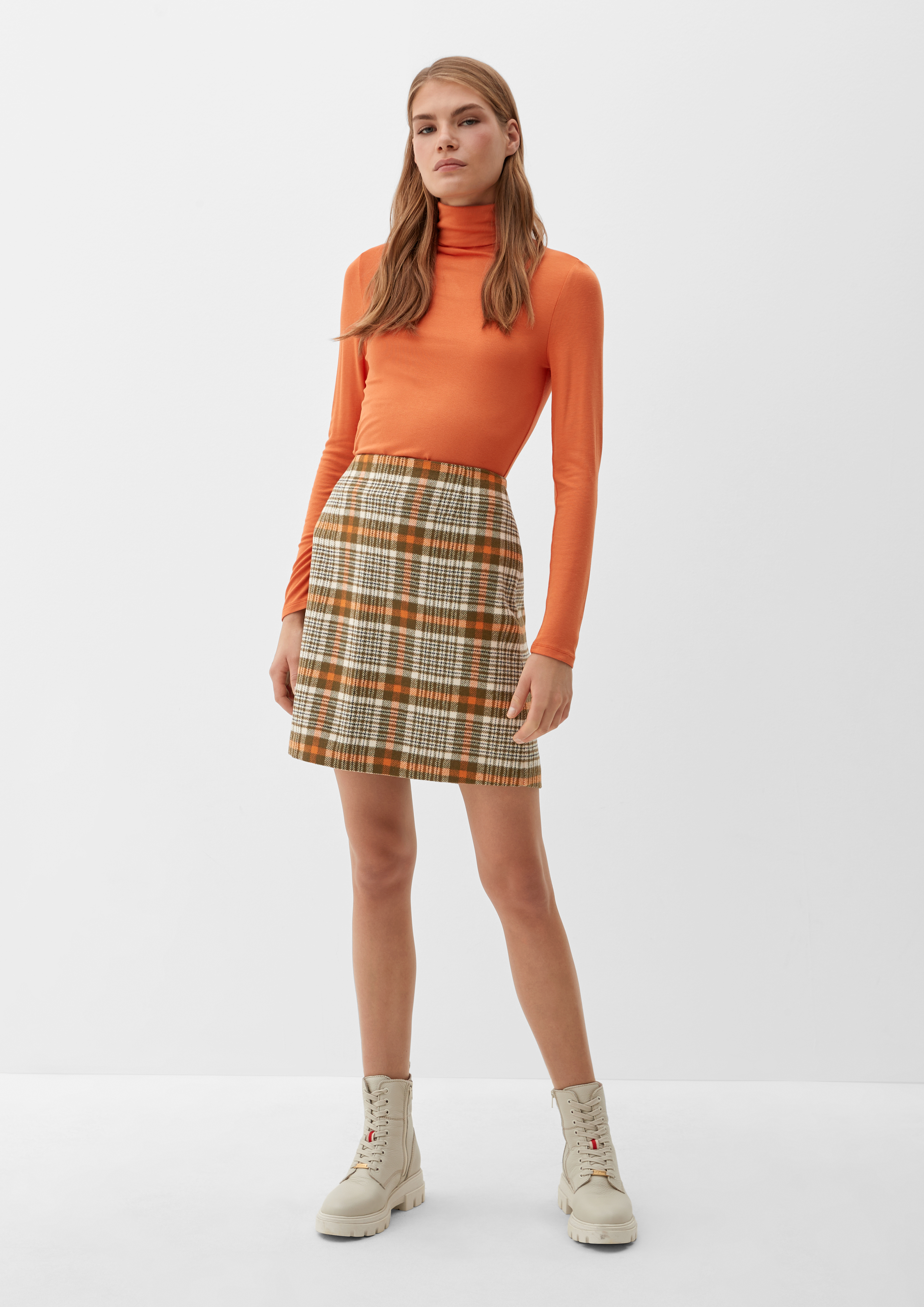 Check plaid mini outlet skirt