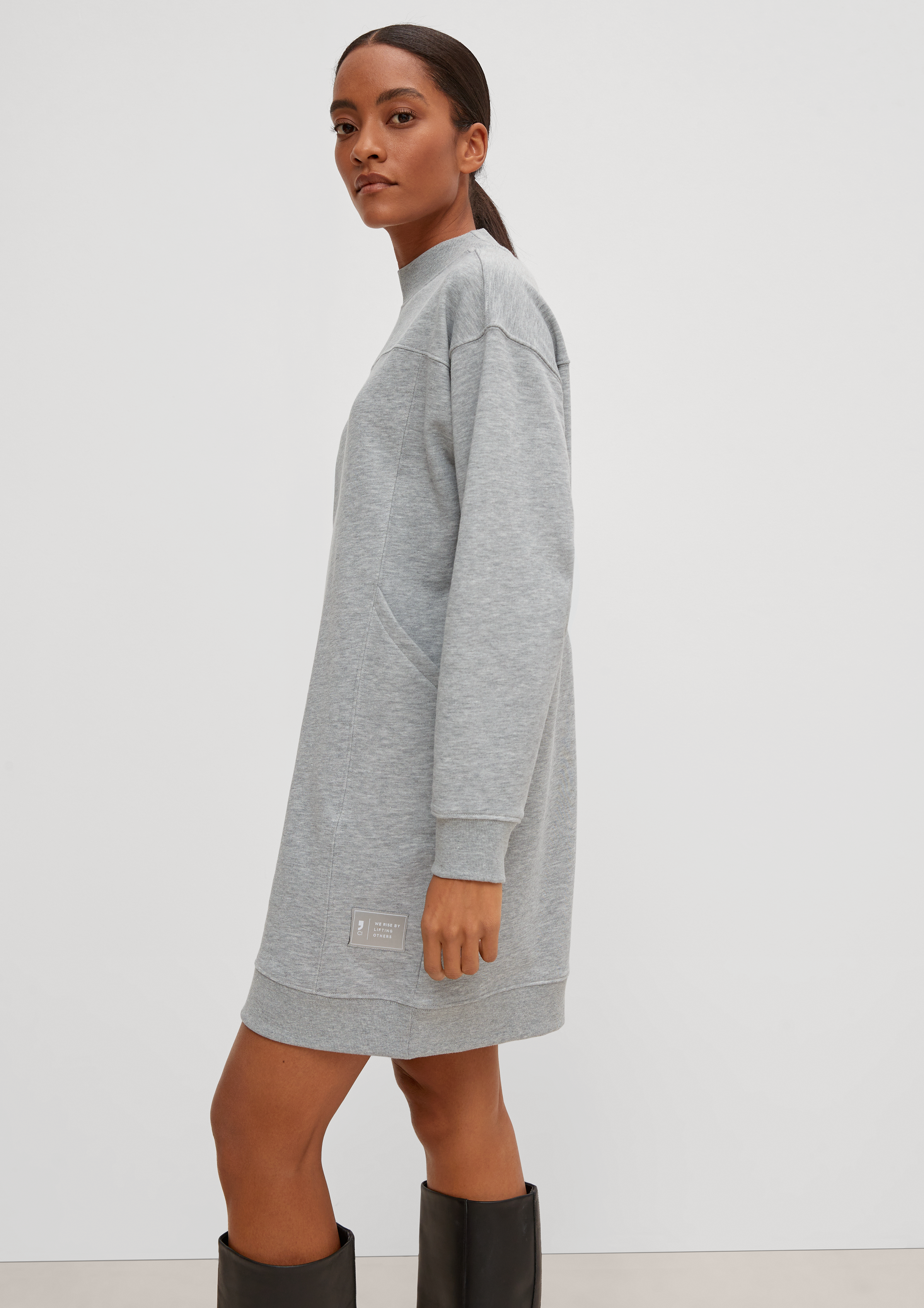 Oversized Boucle Knit Hoodie With Exposed Seams