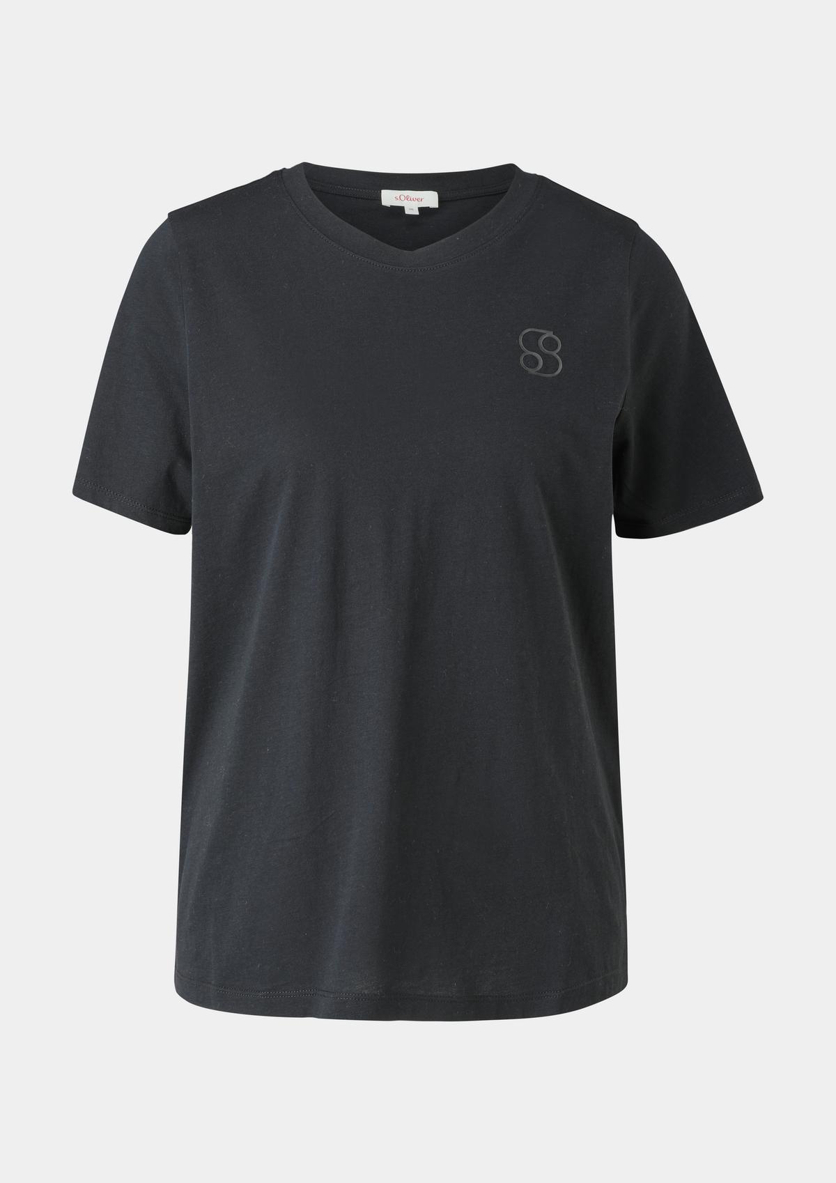 s.Oliver Losjes vallend shirt met logoprint