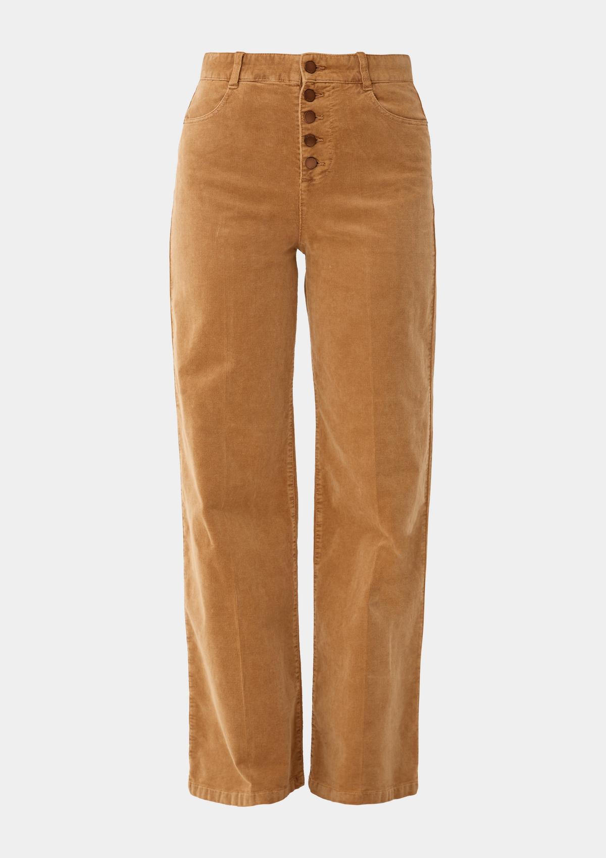 s.Oliver Corduroy trousers with a button placket