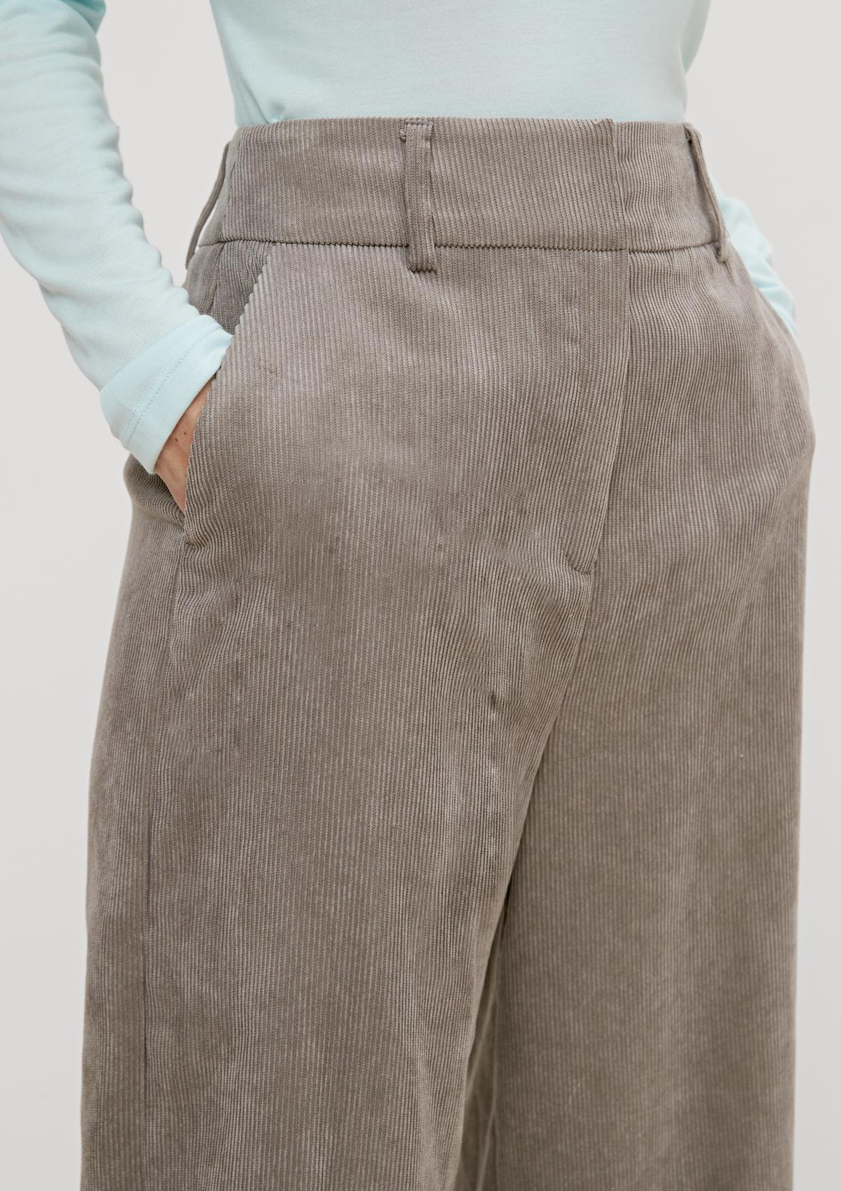 Loose fit: corduroy trousers - pigeon grey