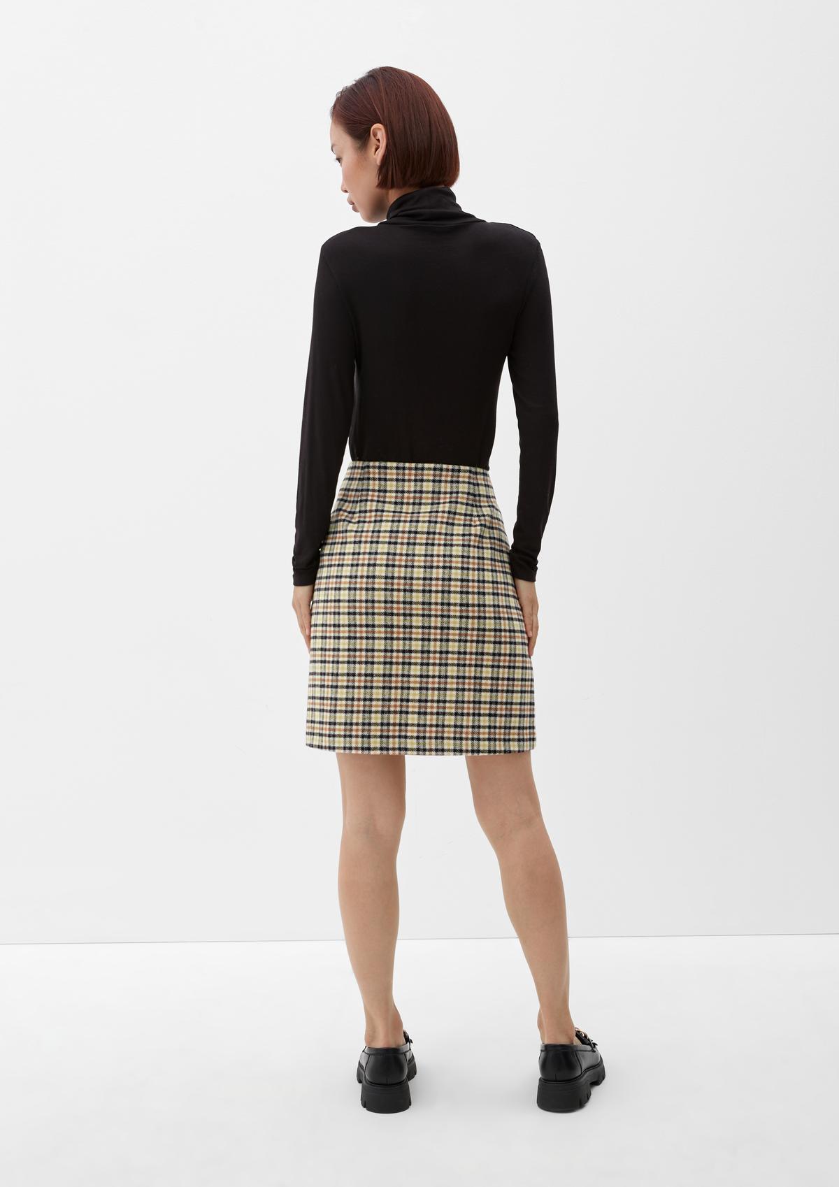 s.Oliver Check mini skirt with wool