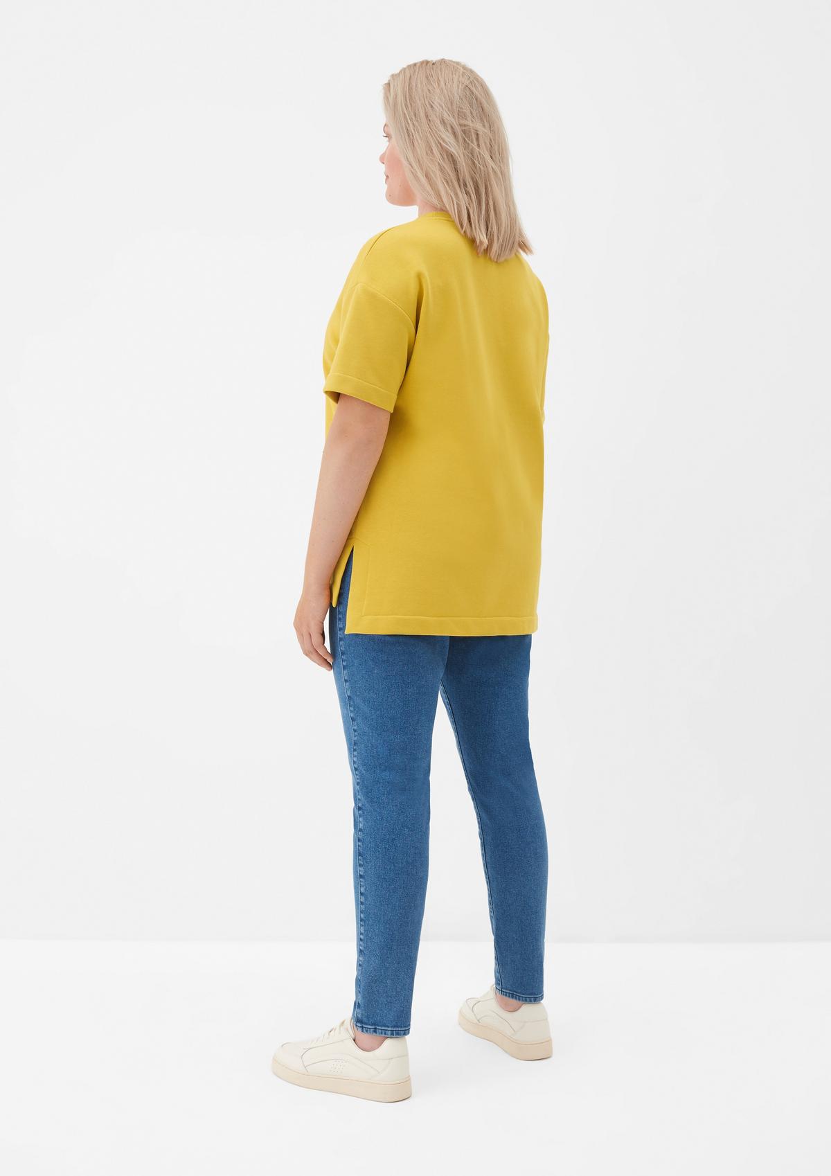 Ärmeln Sweatshirt kurzen - mit gelb