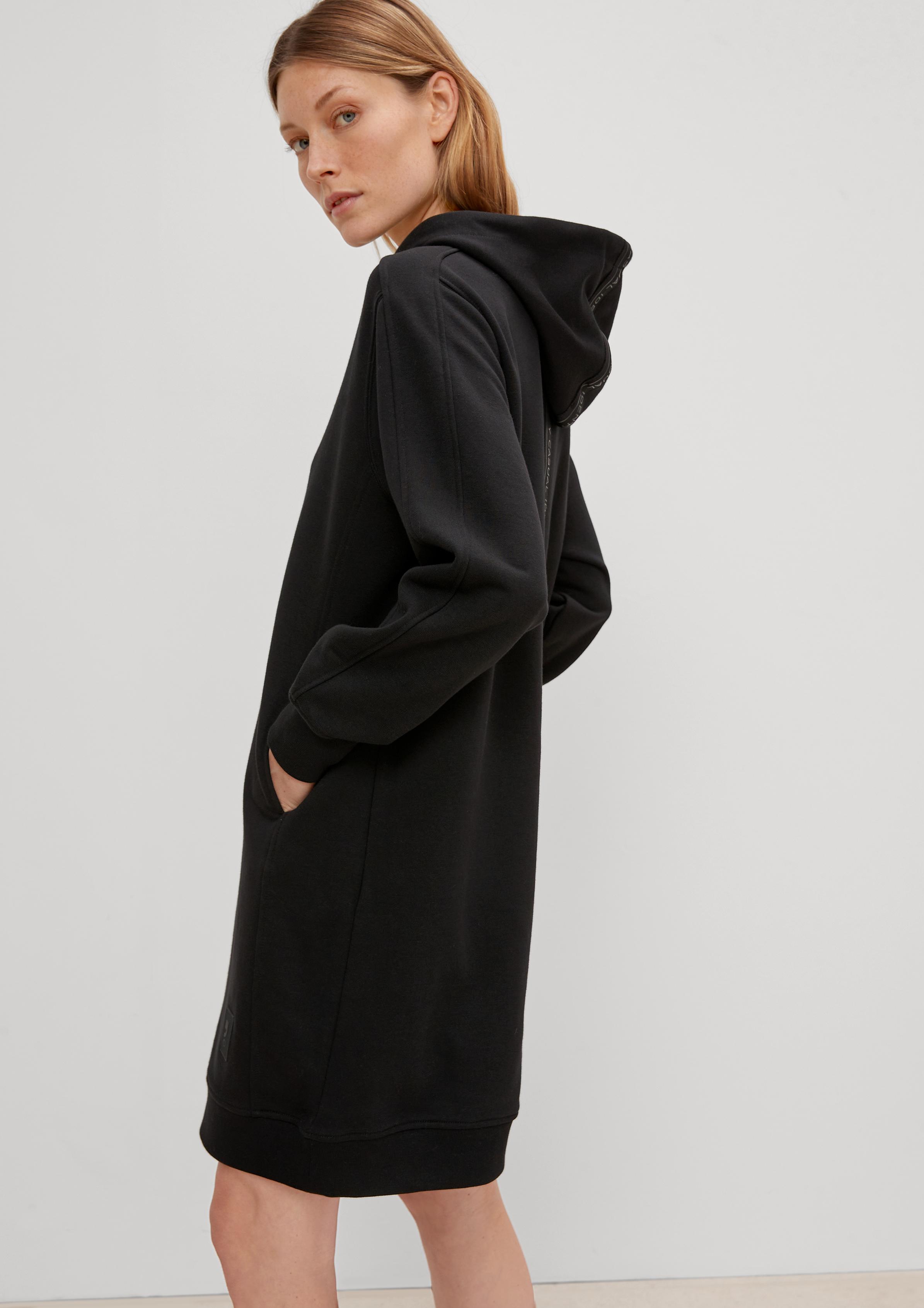 Sweatshirt dress in a cotton blend - black | Comma Sweatshirt dress in a cotton blend - black | Comma