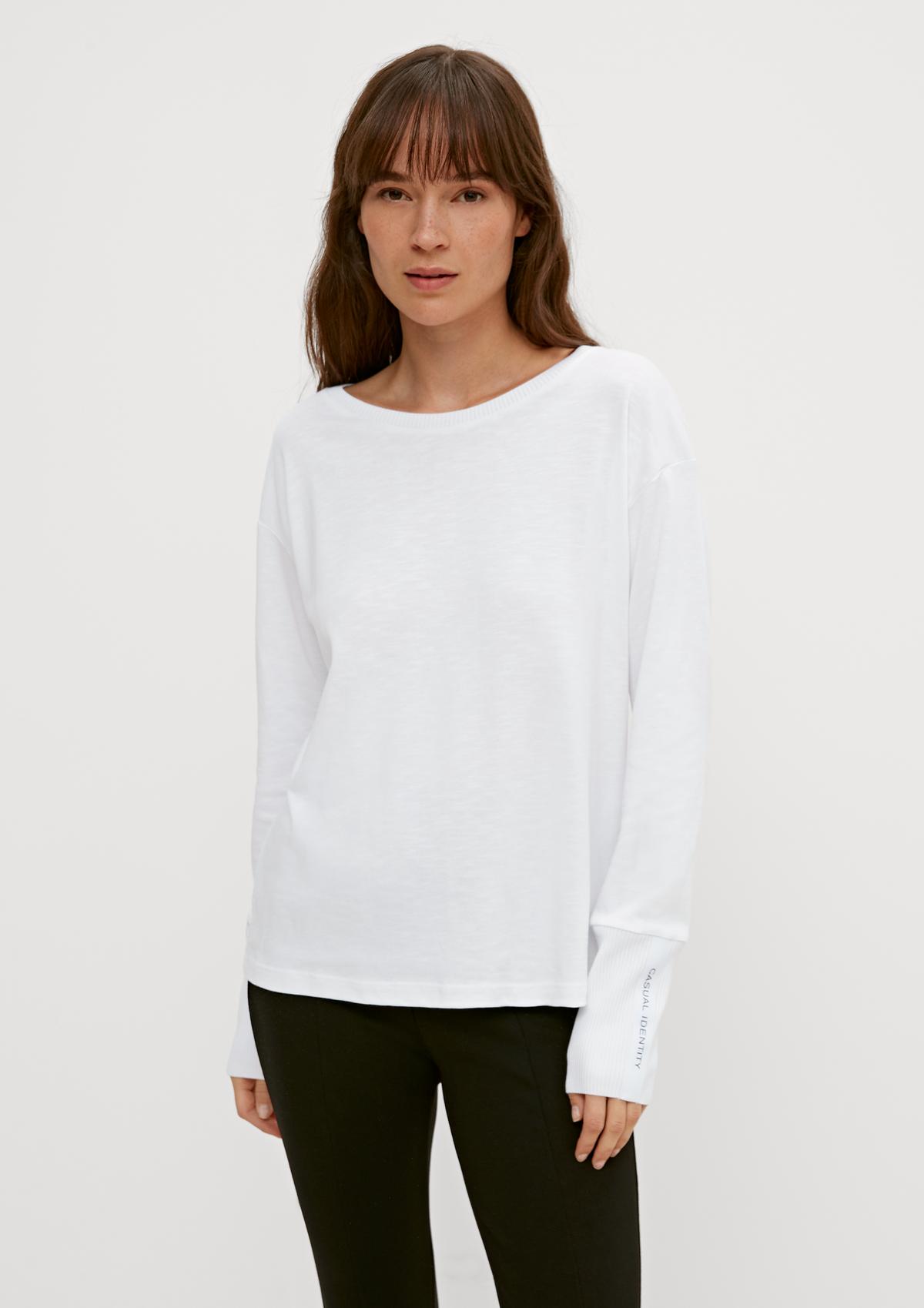 Long sleeve top in a modal blend - white