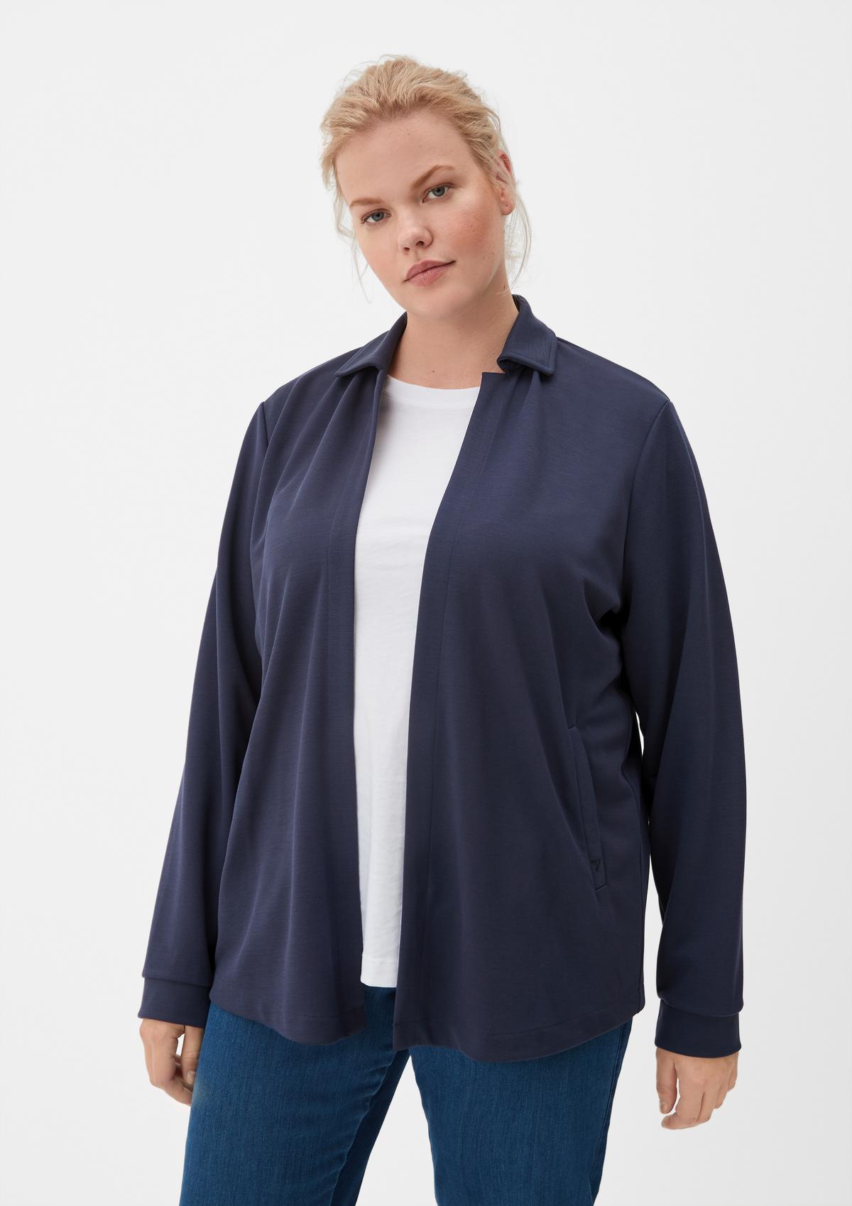 s.Oliver Sweatshirt jacket with a turn-down collar