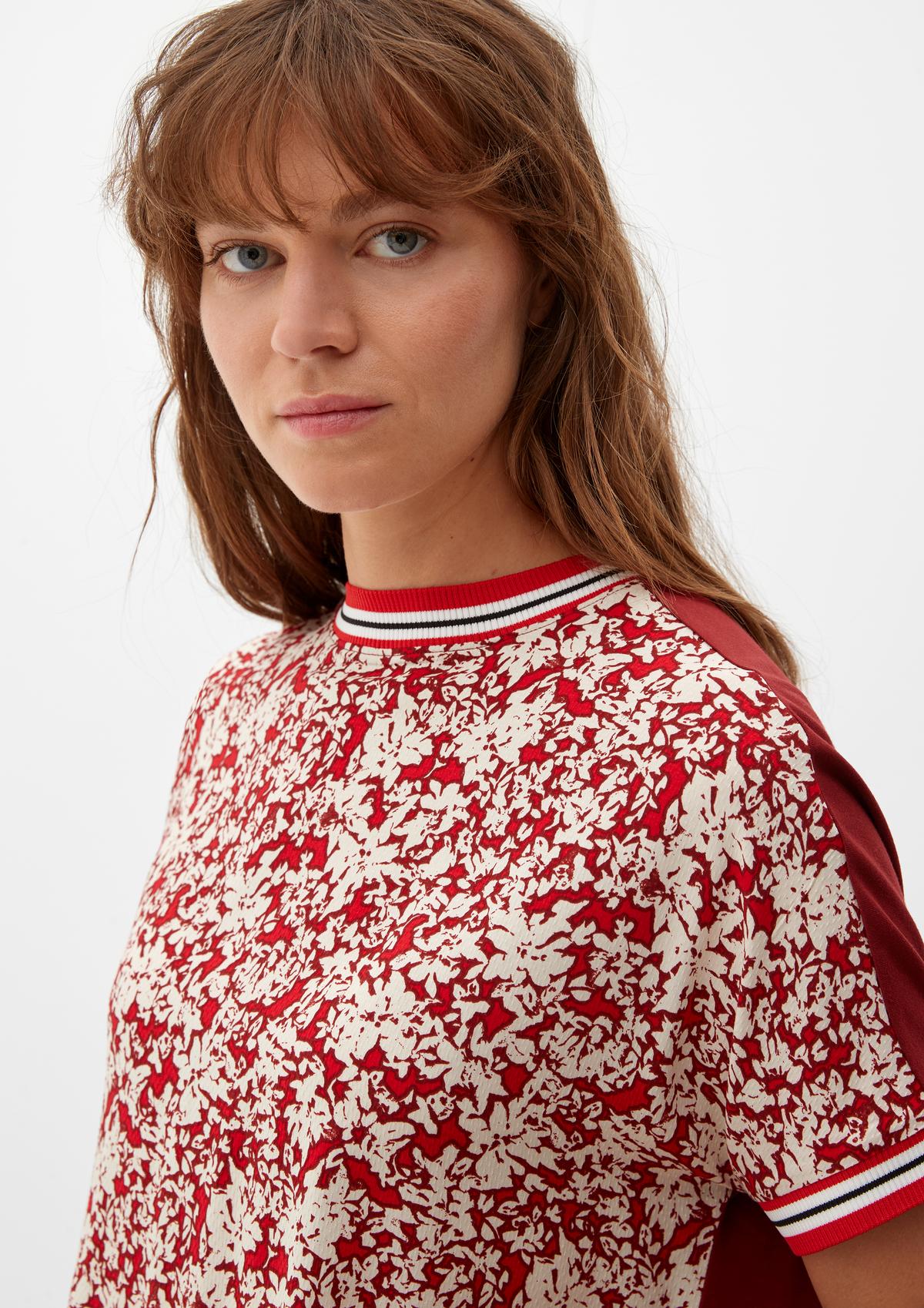 Mixed fabric top with a print - red chilli | s.Oliver