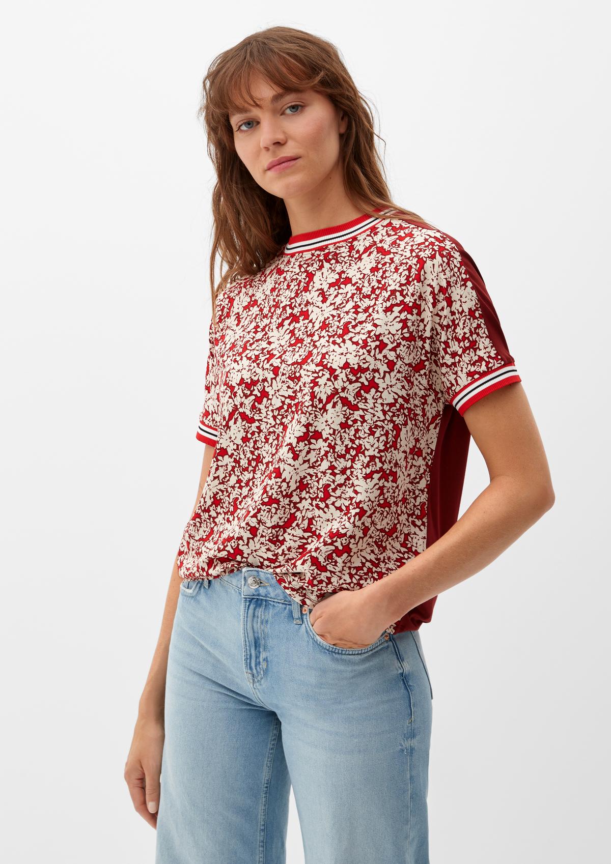 s.Oliver Mixed fabric top with a print