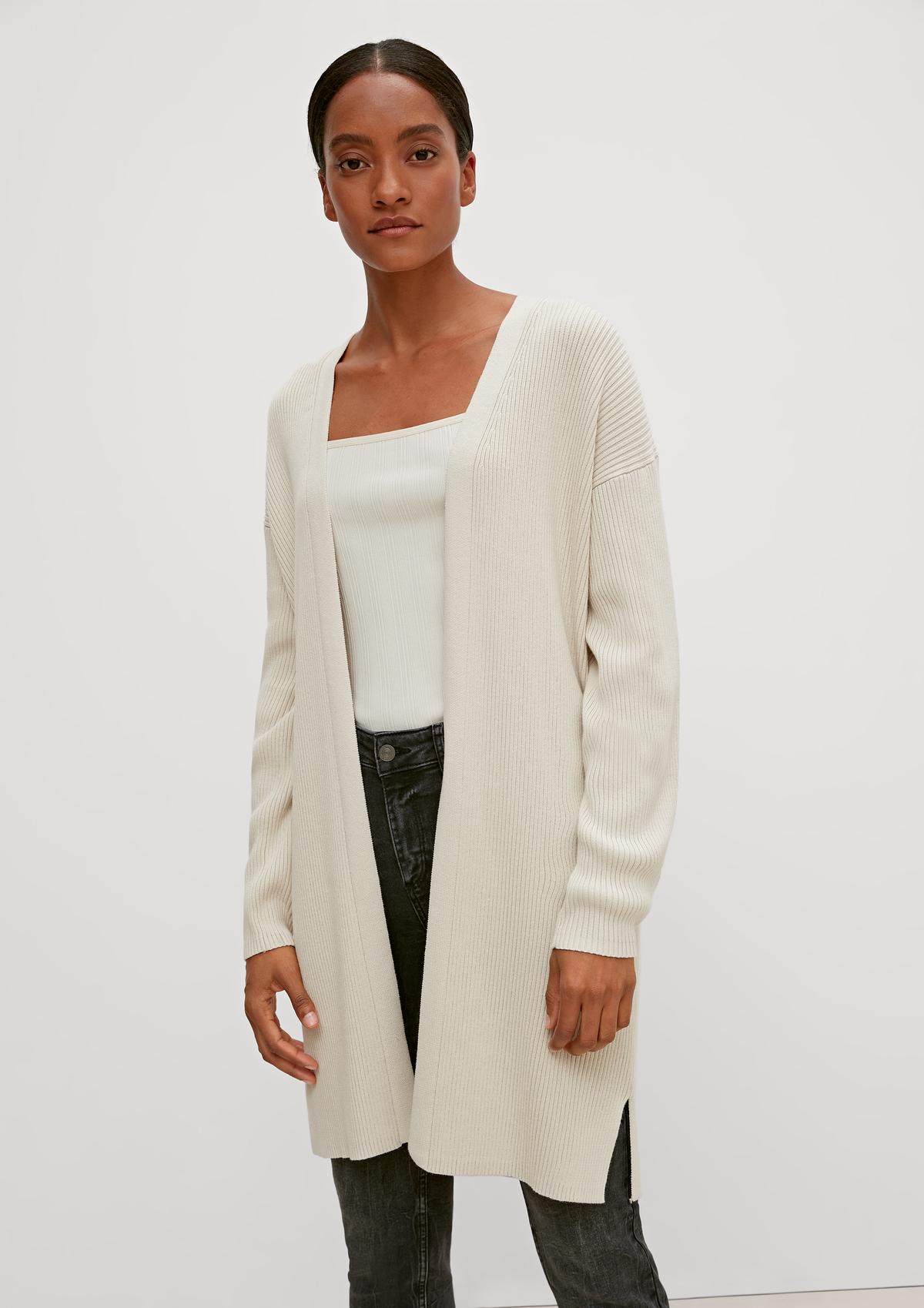 comma Long cardigan with a ribbed texture