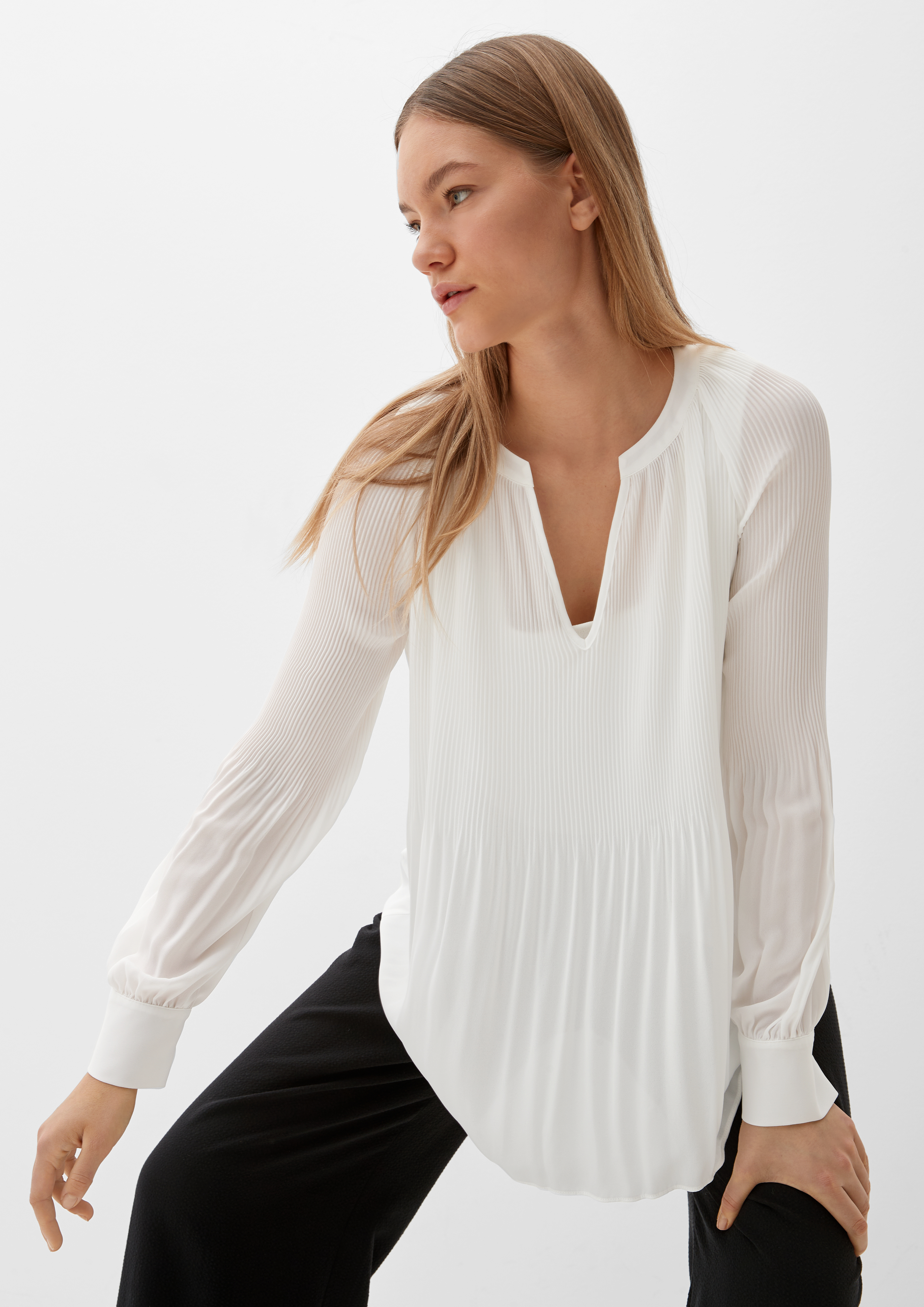 S.Oliver Bluse mit Plissée-Struktur