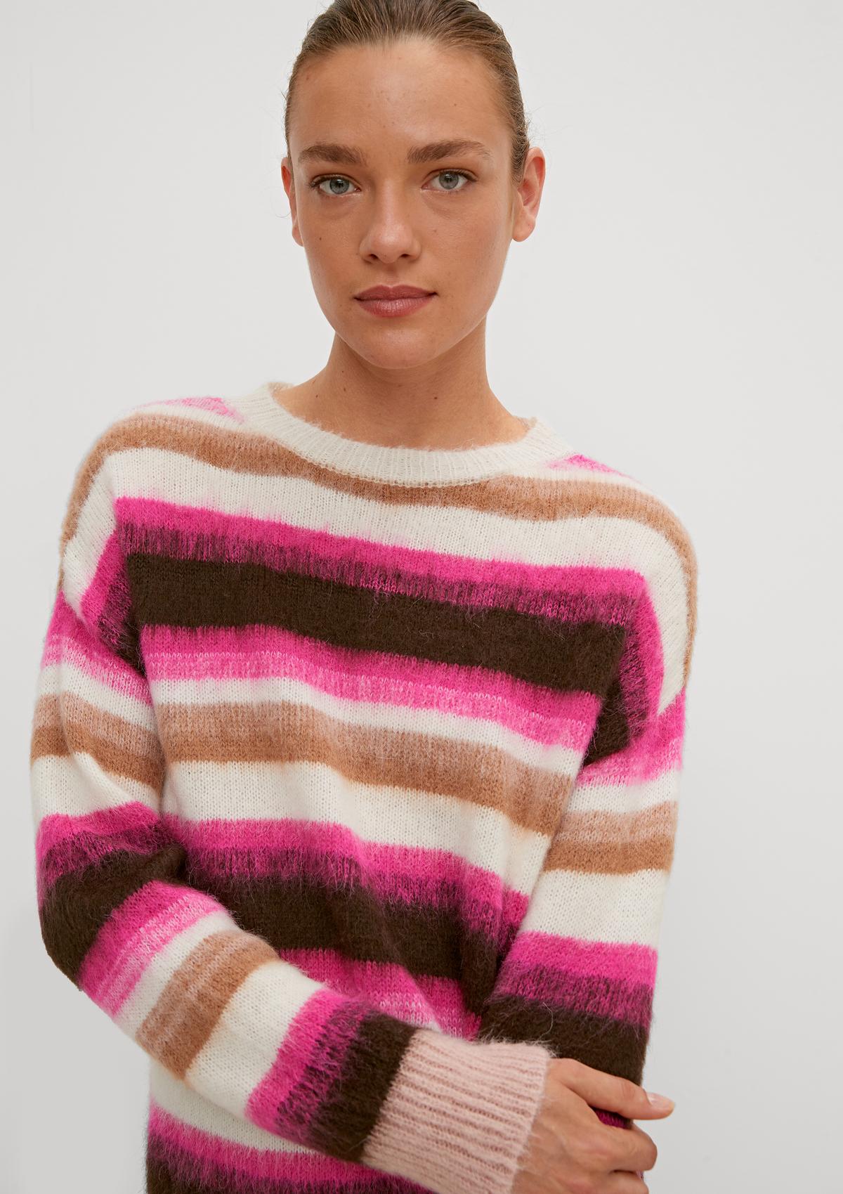 comma Knitted jumper with stripes in graduated colour