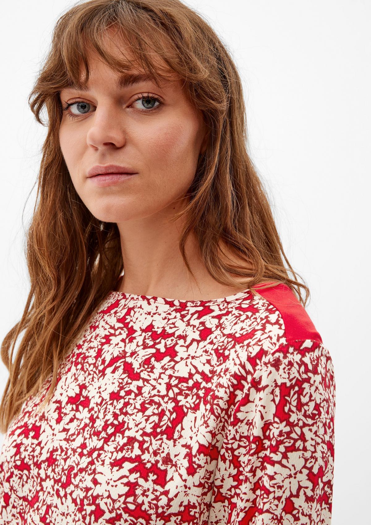 s.Oliver Materialmix-Bluse mit Print