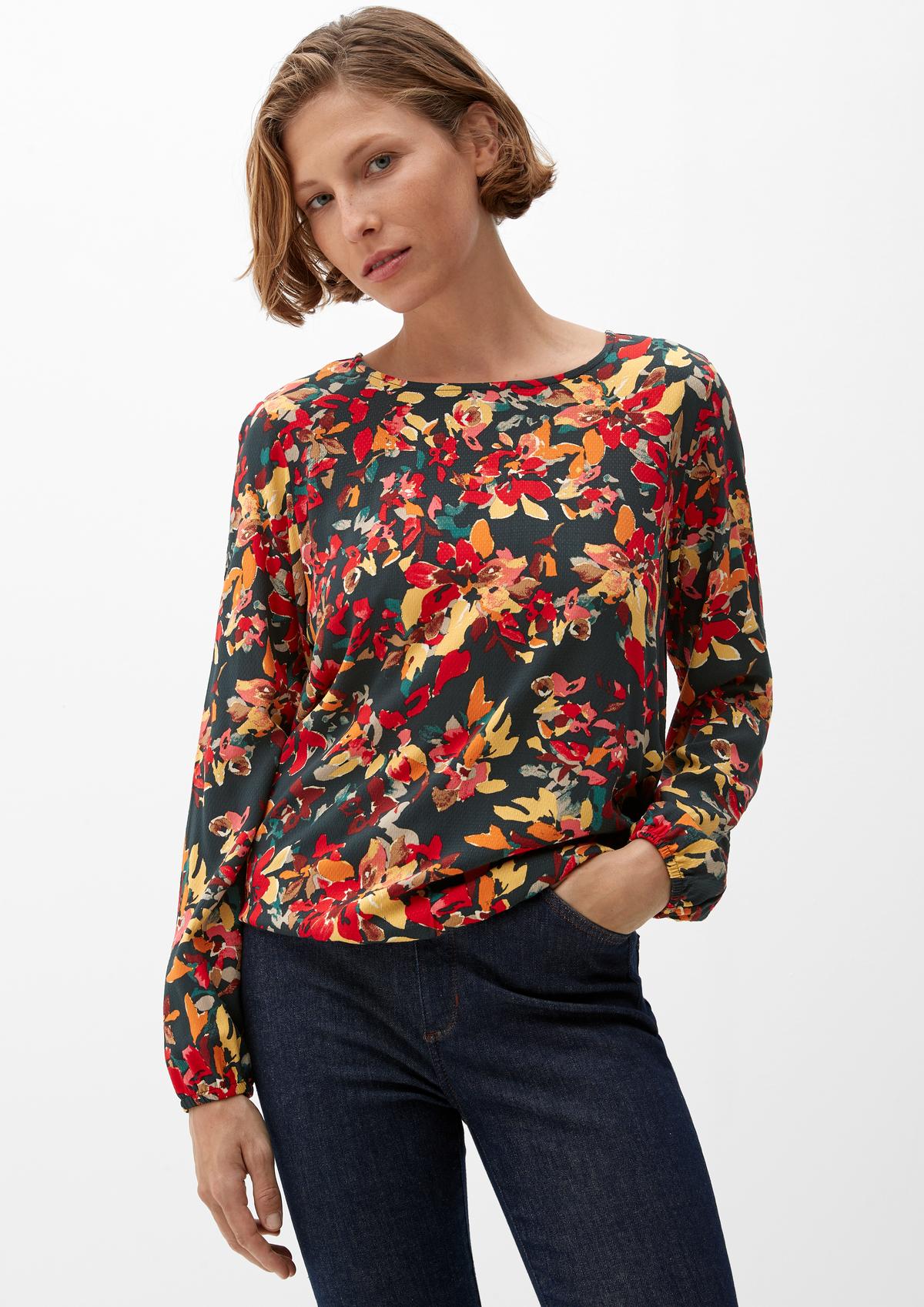 s.Oliver Materialmix-Bluse mit Print