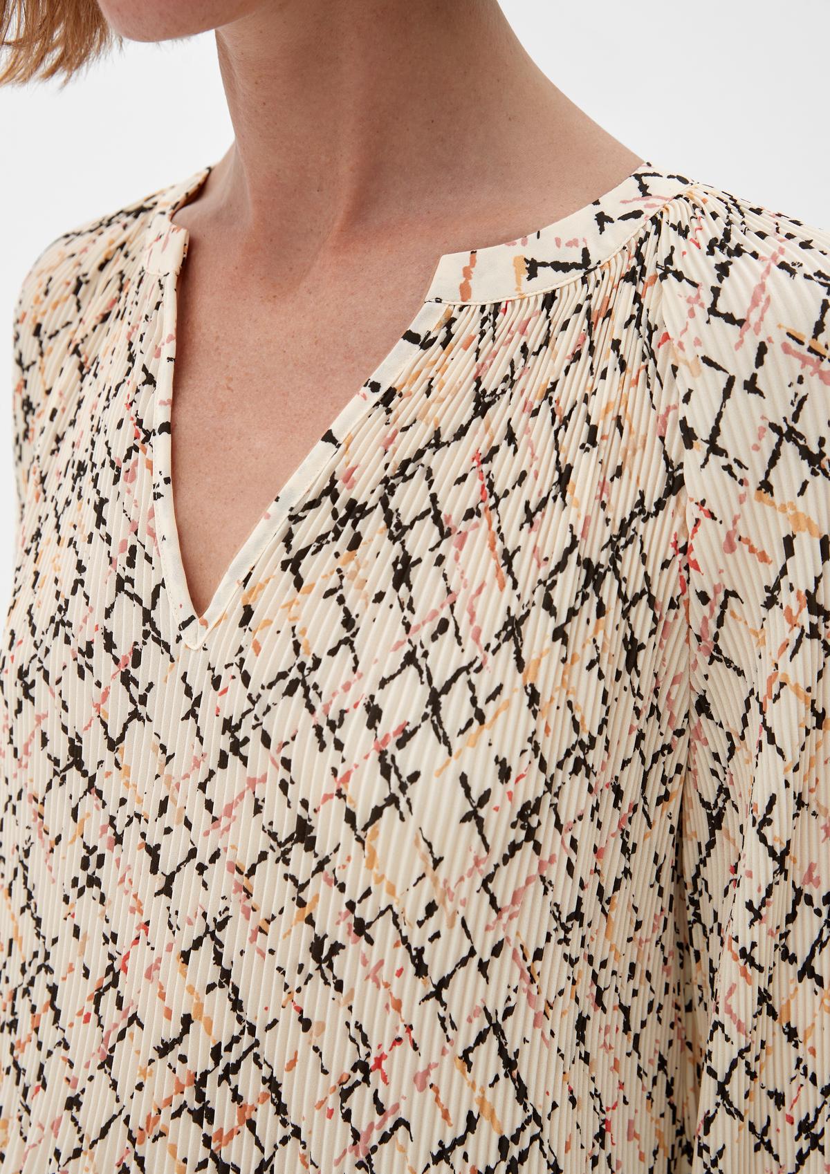 s.Oliver Pleated blouse with a print