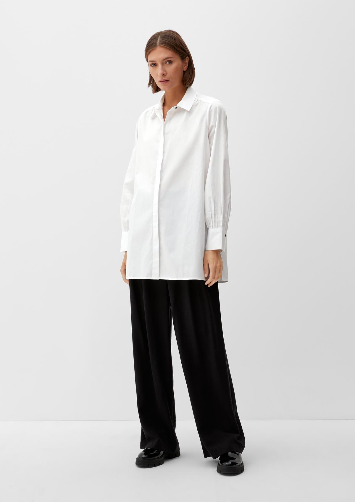 Oversize-Bluse mit Raffdetails - weiß | Blusen