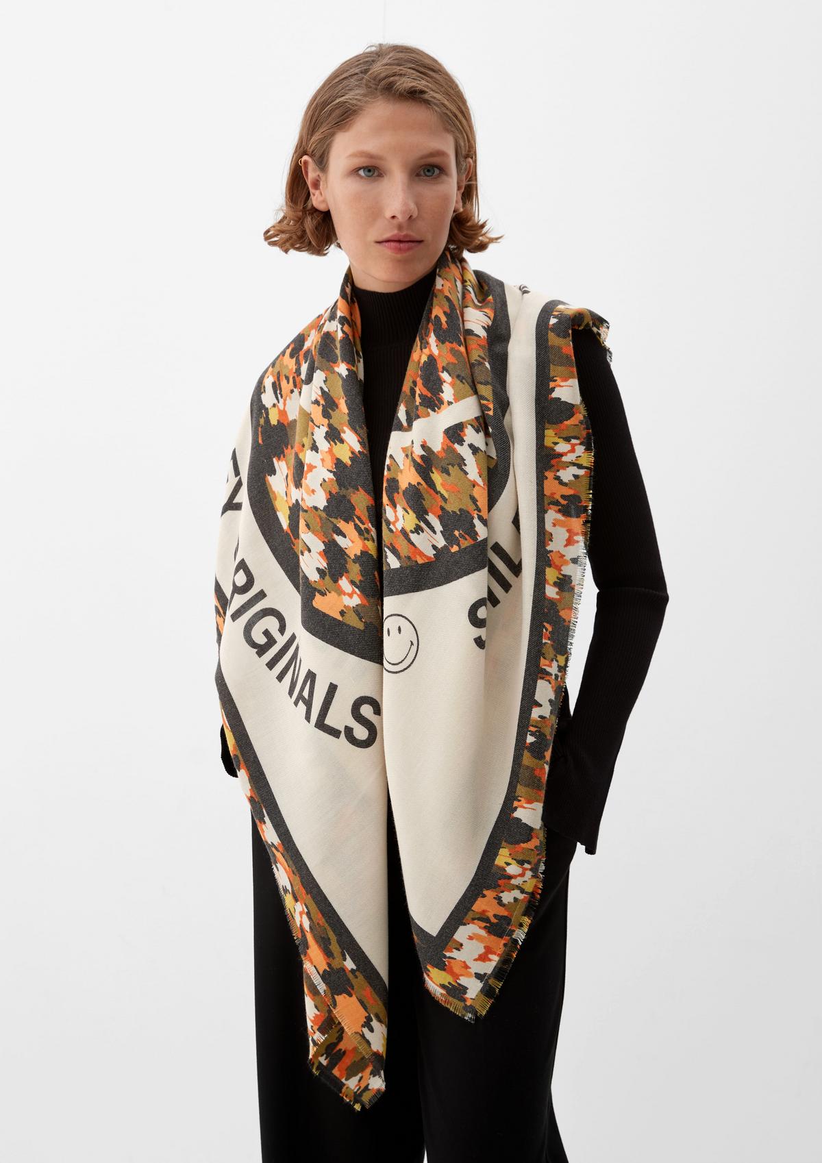 s.Oliver Woven scarf with a Smiley® motif
