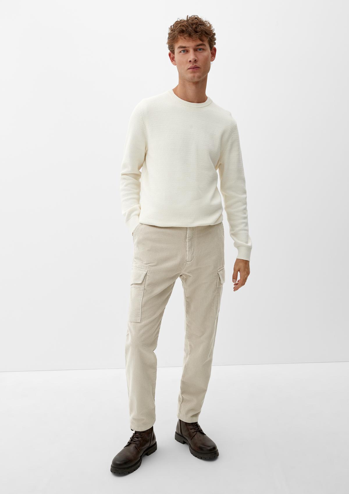 Relaxed fit: corduroy trousers with cargo pockets