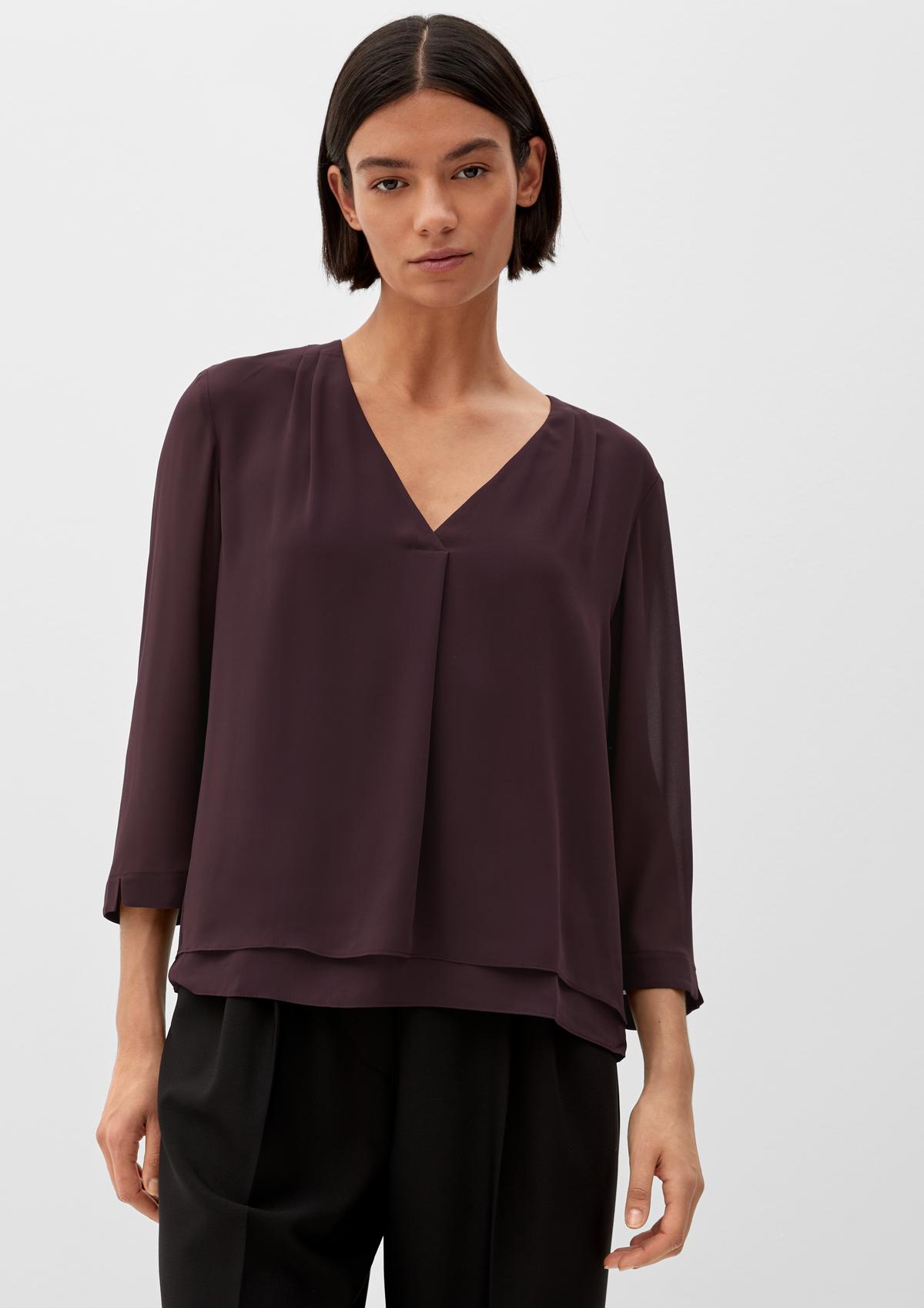 s.Oliver Dubbellaagse blouse met 3/4-mouwen