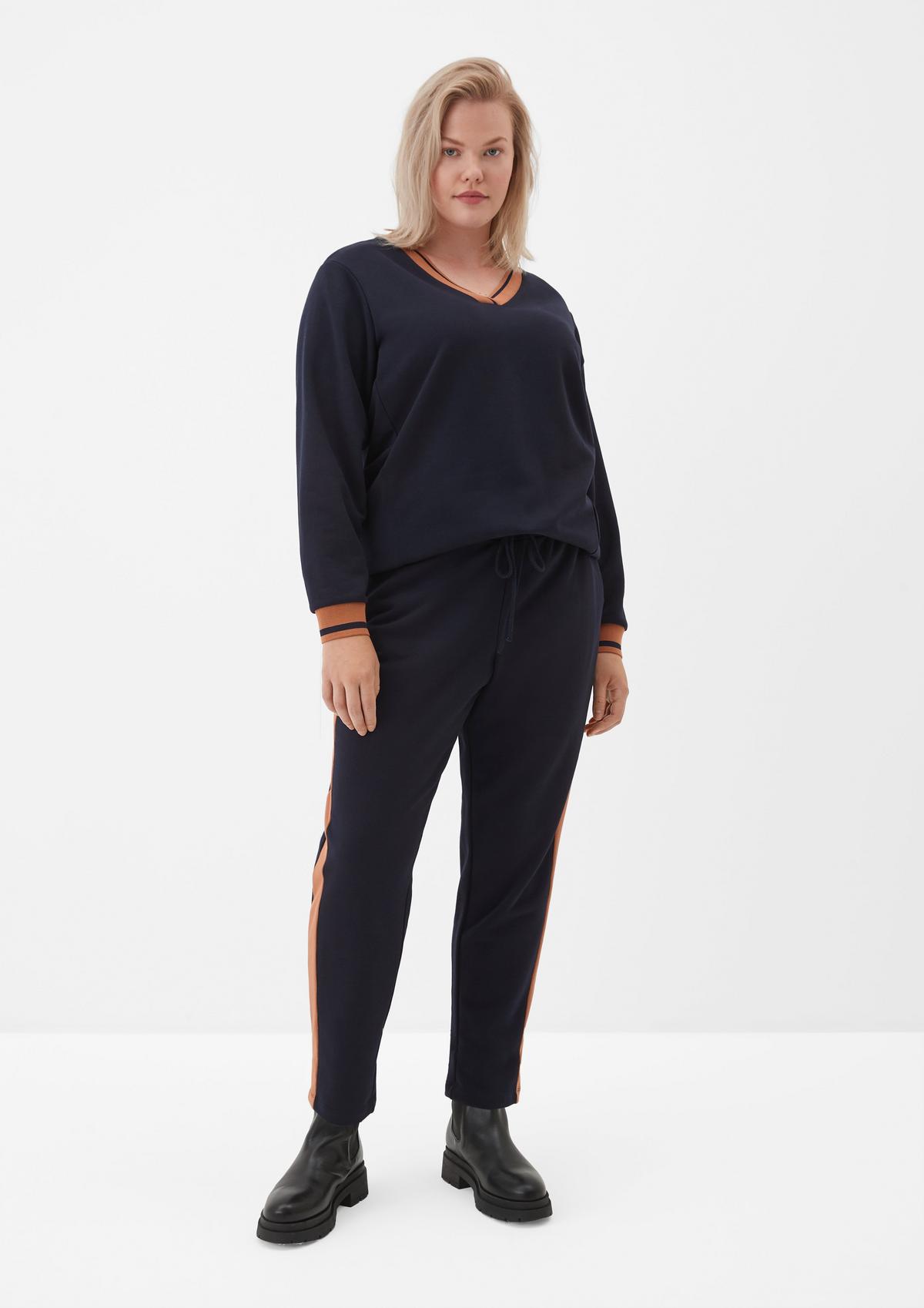 s.Oliver Tracksuit bottoms with tuxedo stripes
