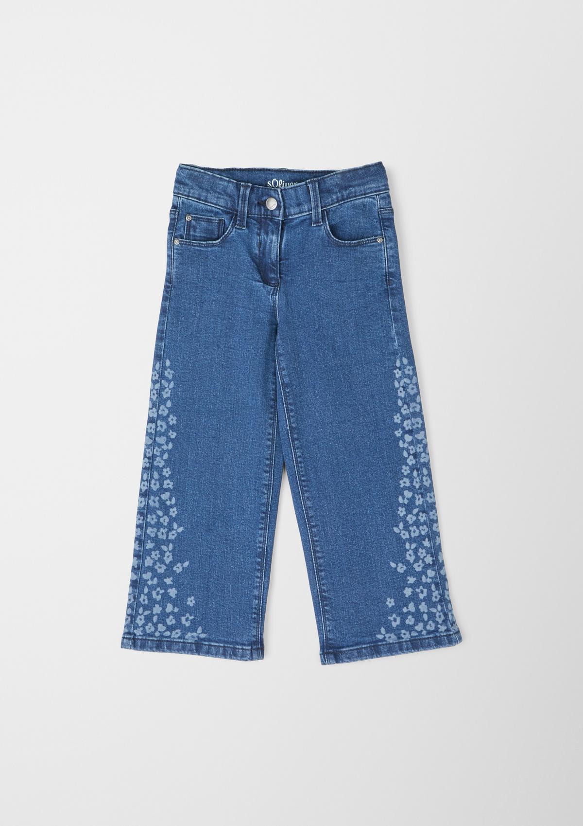 s.Oliver Wide Leg: jeans hlače s cvetličnim vzorcem