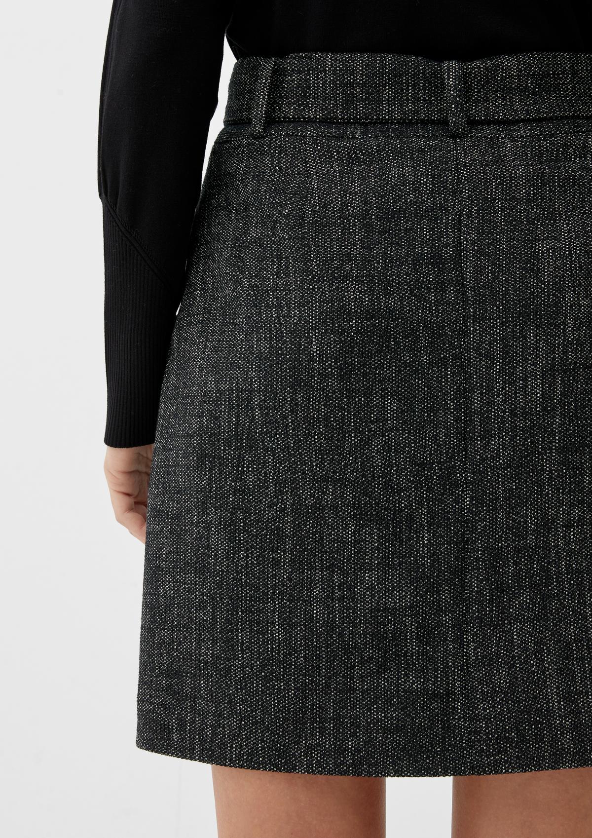 Tweed mini skirt - black | s.Oliver